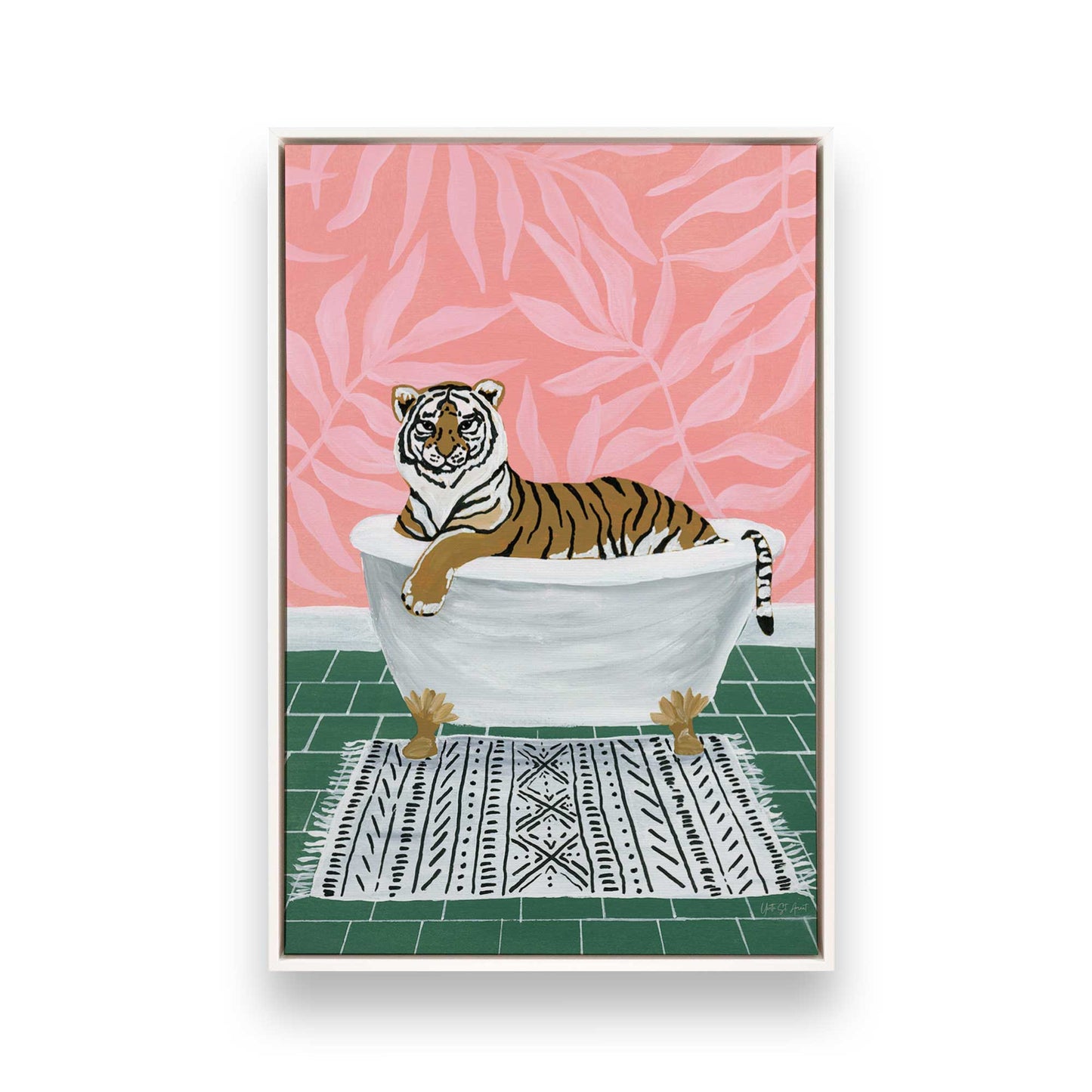 [Color:Opaque White], Picture of art in a White frame