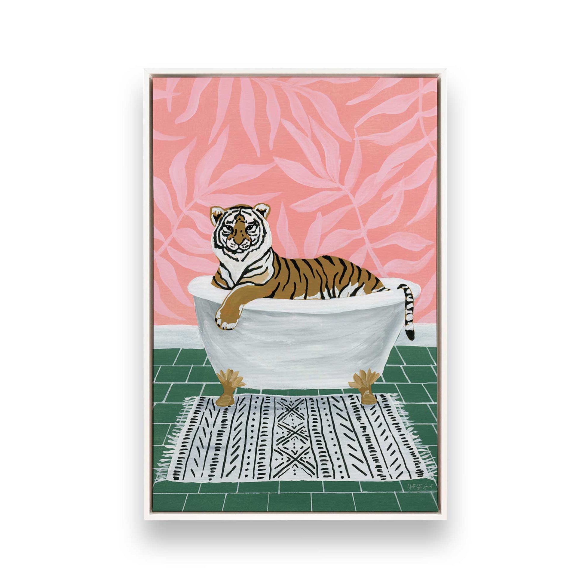 [Color:Opaque White], Picture of art in a White frame