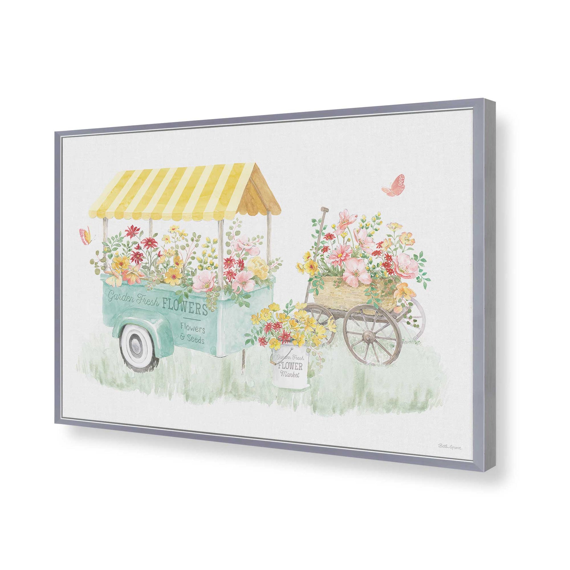 [Color:Polished Chrome], Picture of art in a Polished Chrome frame of the corner