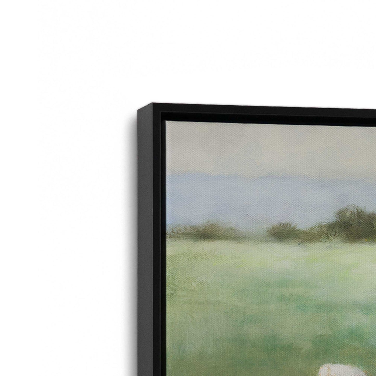[Color:Satin Black], Picture of art in a Satin Black frame at an angle