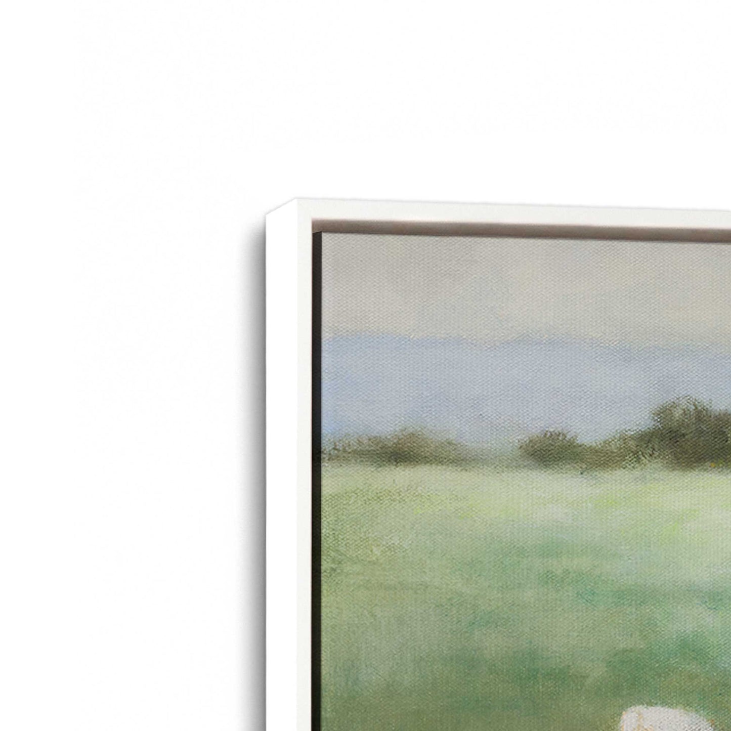 [Color:Opaque White], Picture of art in a White frame at an angle