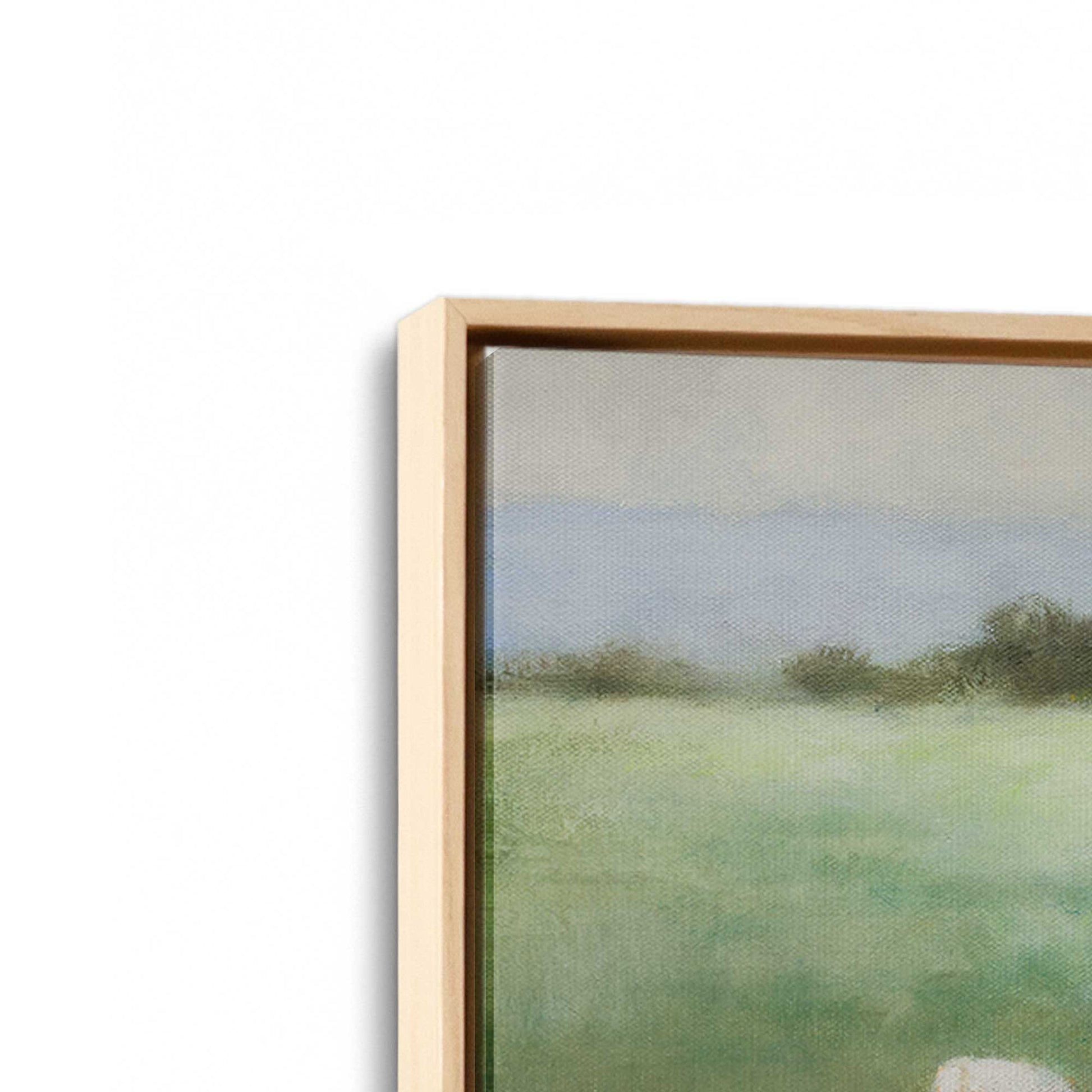 [Color:American Maple], Picture of art in a American Maple frame at an angle
