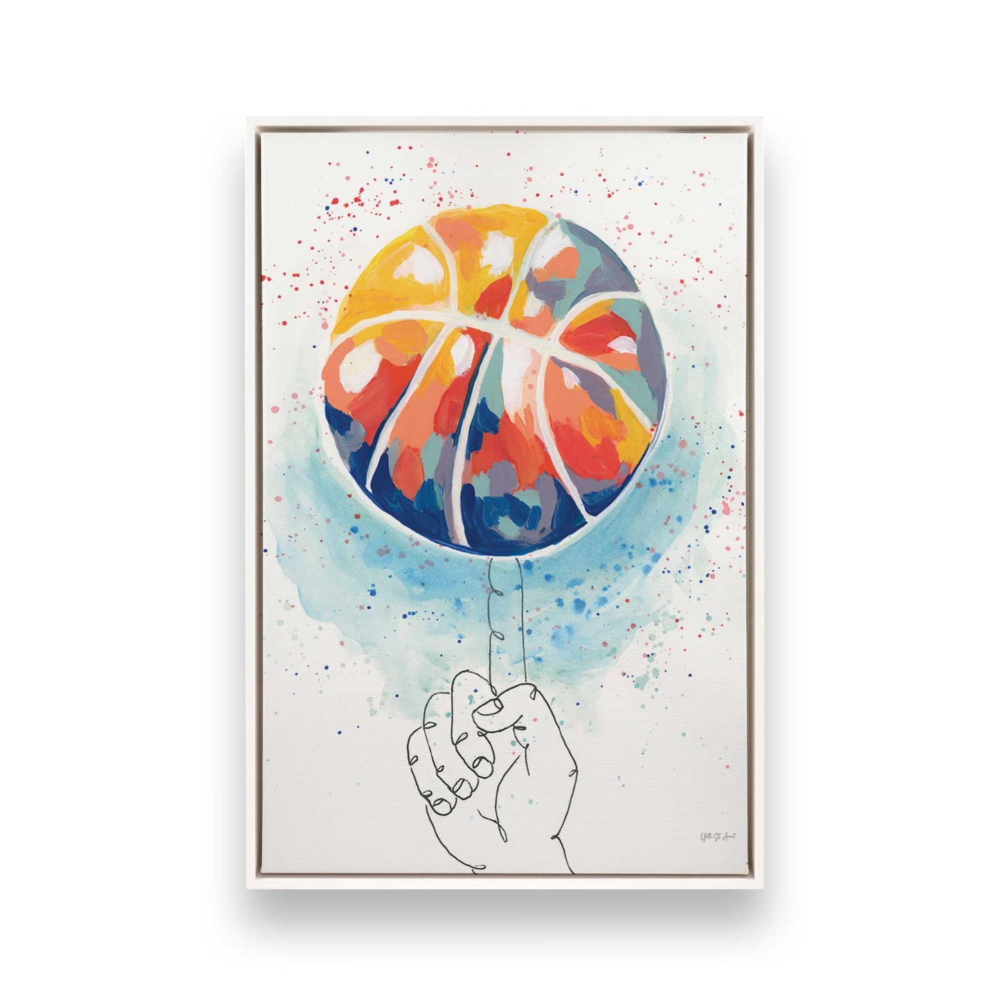 [Color:Opaque White], Picture of art in a White frame