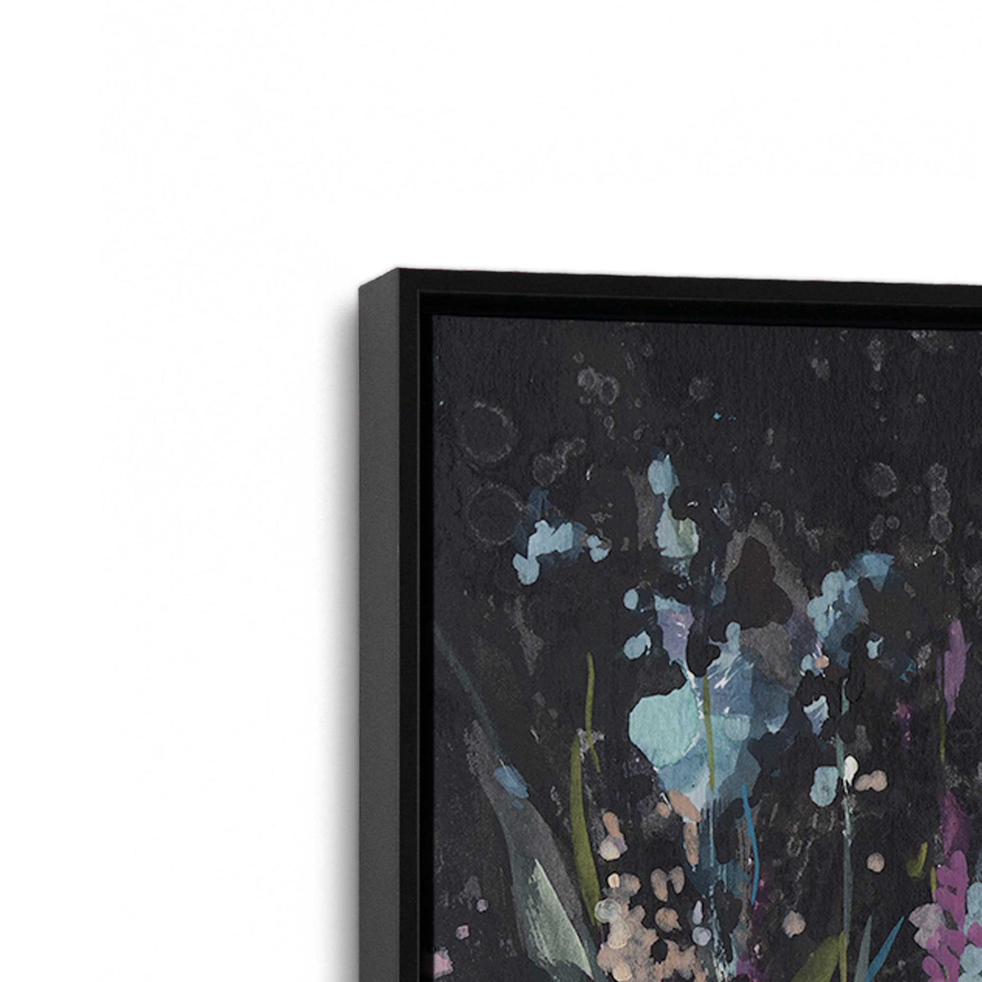 [Color:Satin Black], Picture of art in a Satin Black frame at an angle