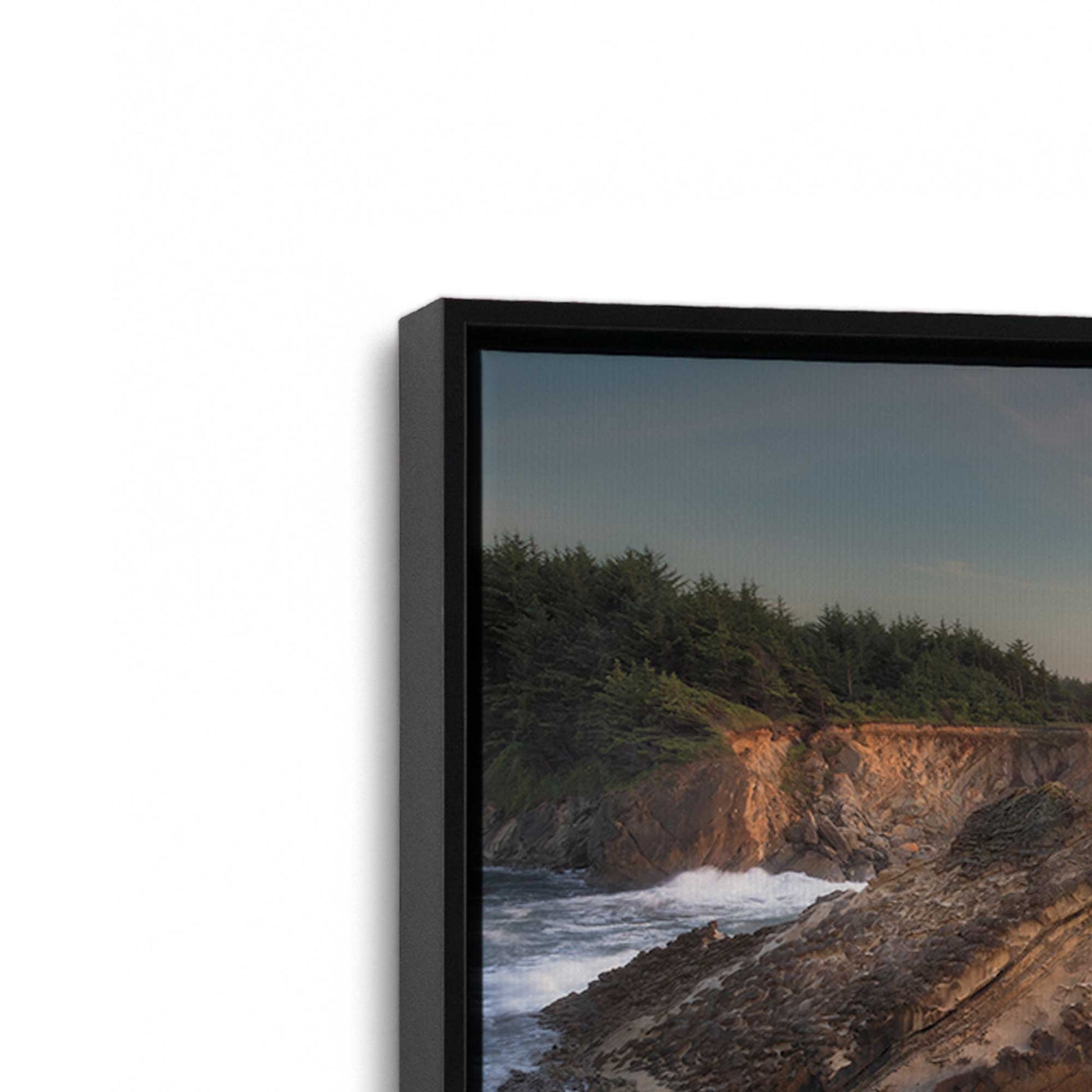 [Color:Satin Black], Picture of art in a Satin Black frame at an angle