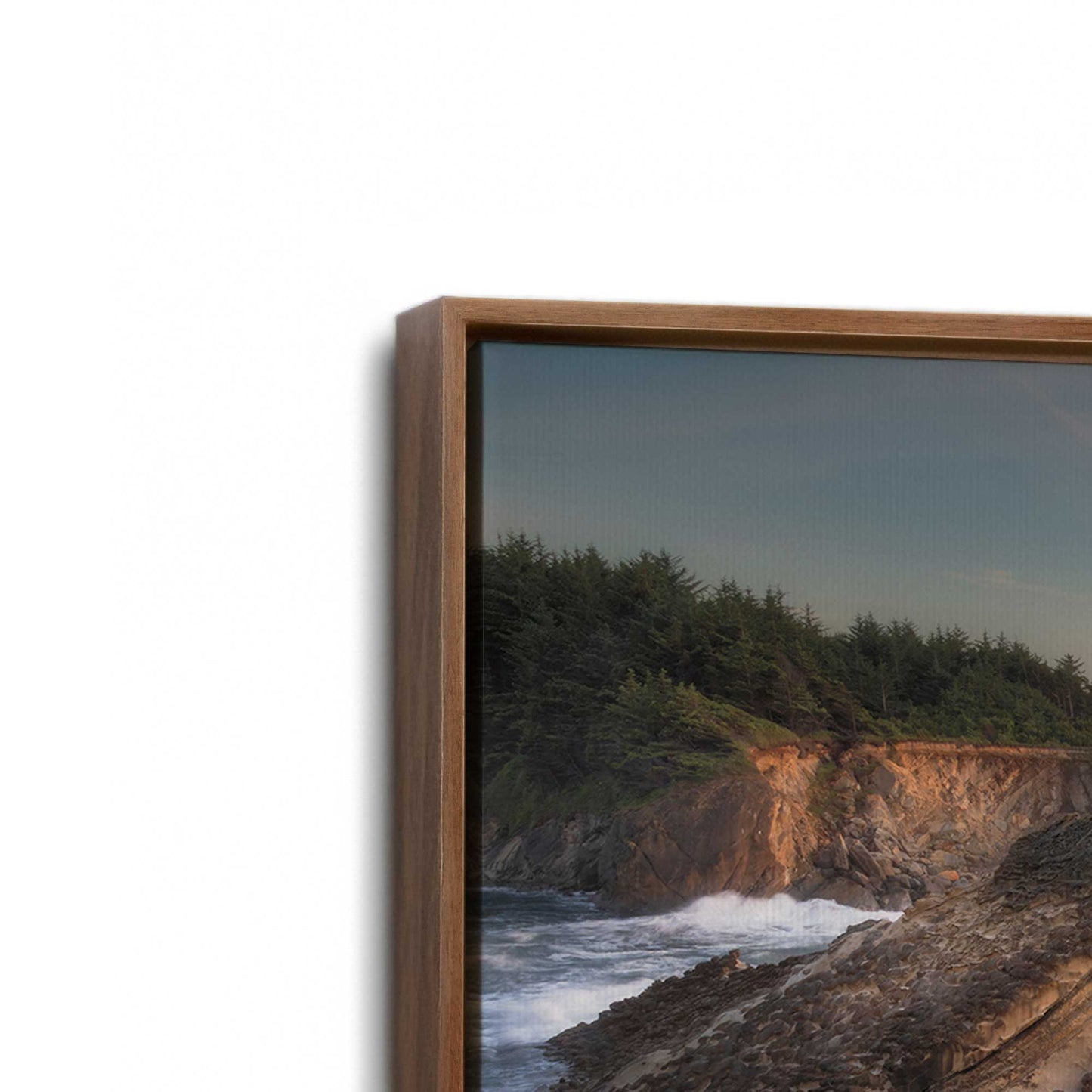 [Color:Walnut], Picture of art in a Walnut frame at an angle