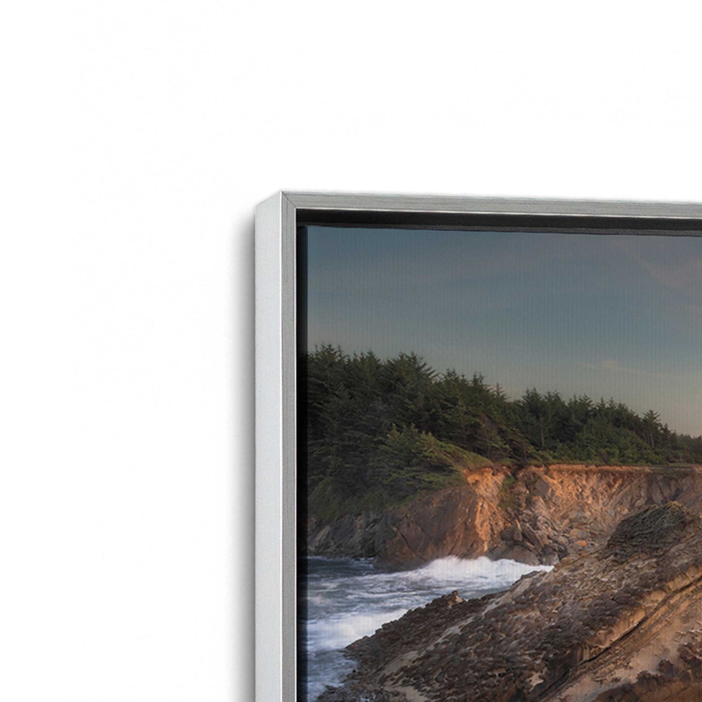 [Color:Polished Chrome], Picture of art in a Polished Chrome frame at an angle