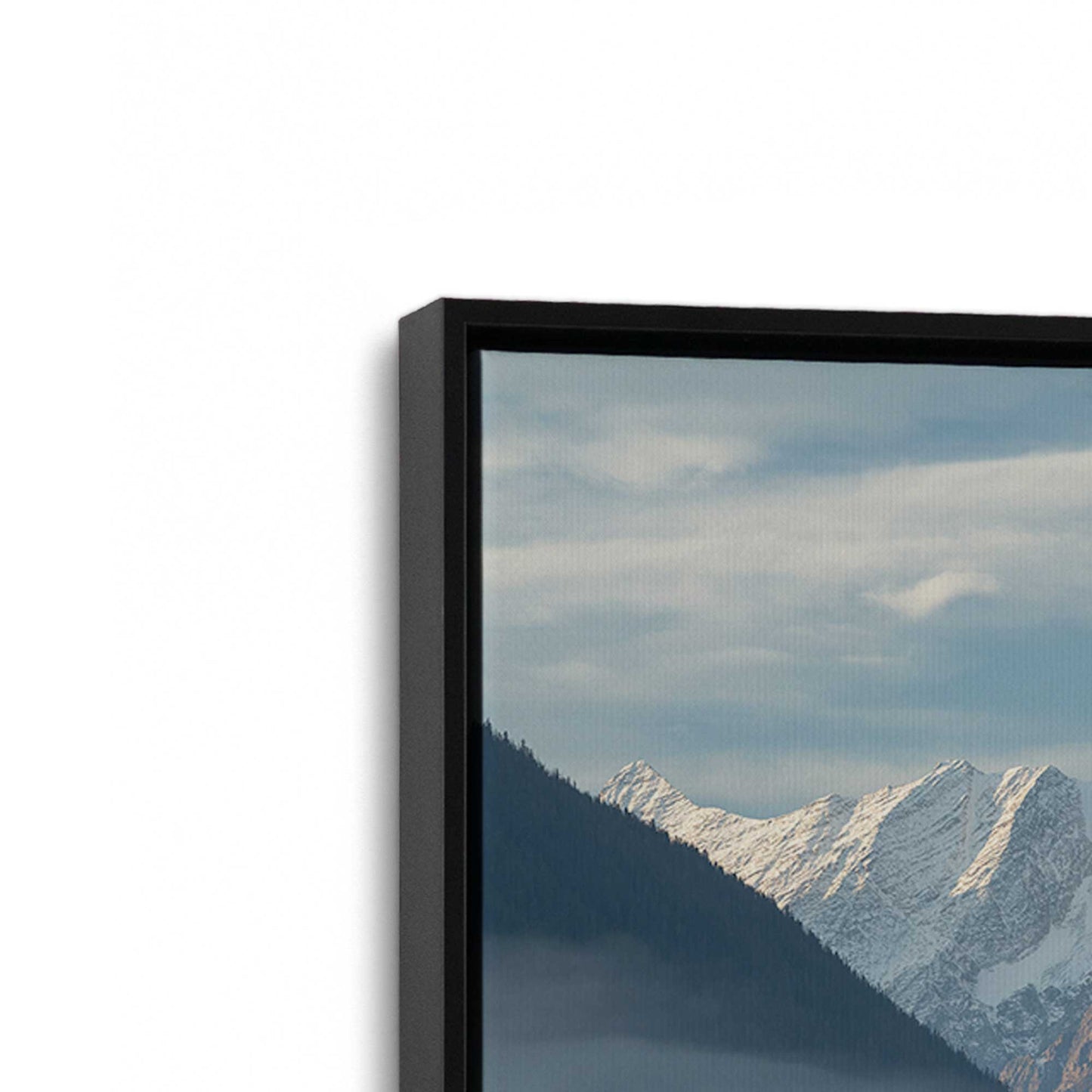[Color:Satin Black], Picture of art in a Satin Black frame at an angle