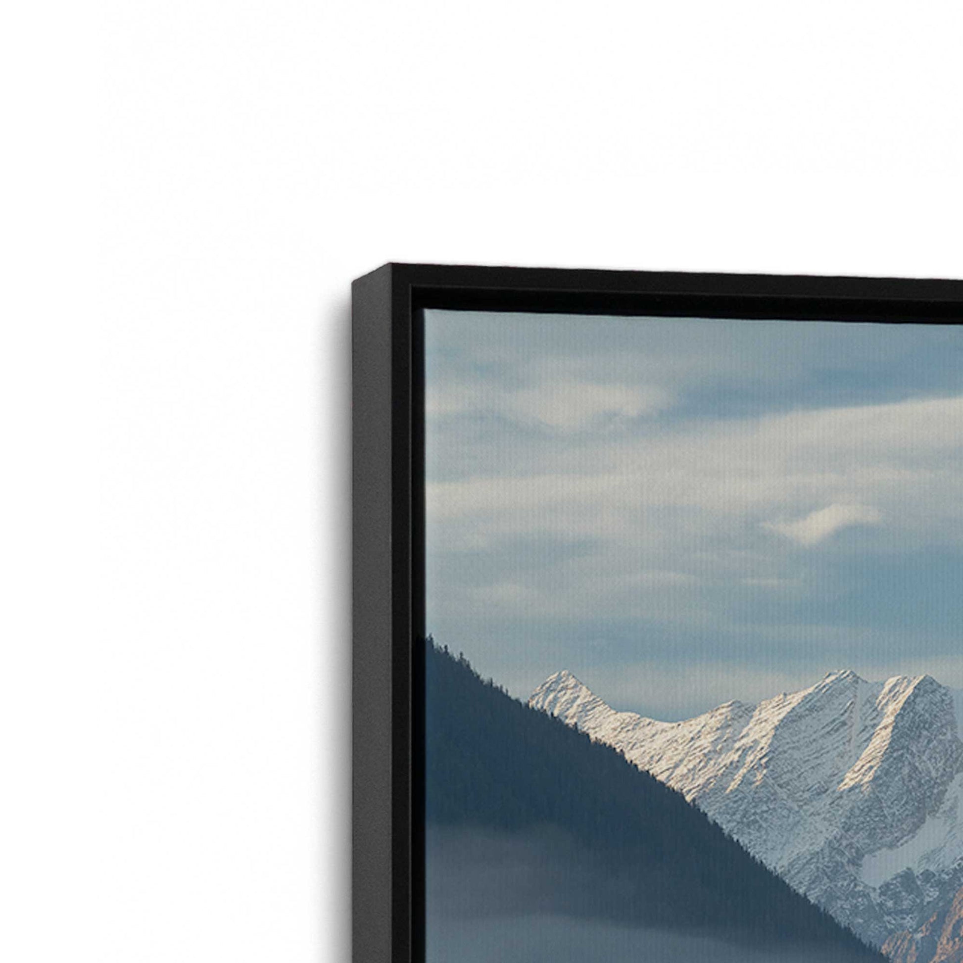 [Color:Satin Black], Picture of art in a Satin Black frame at an angle