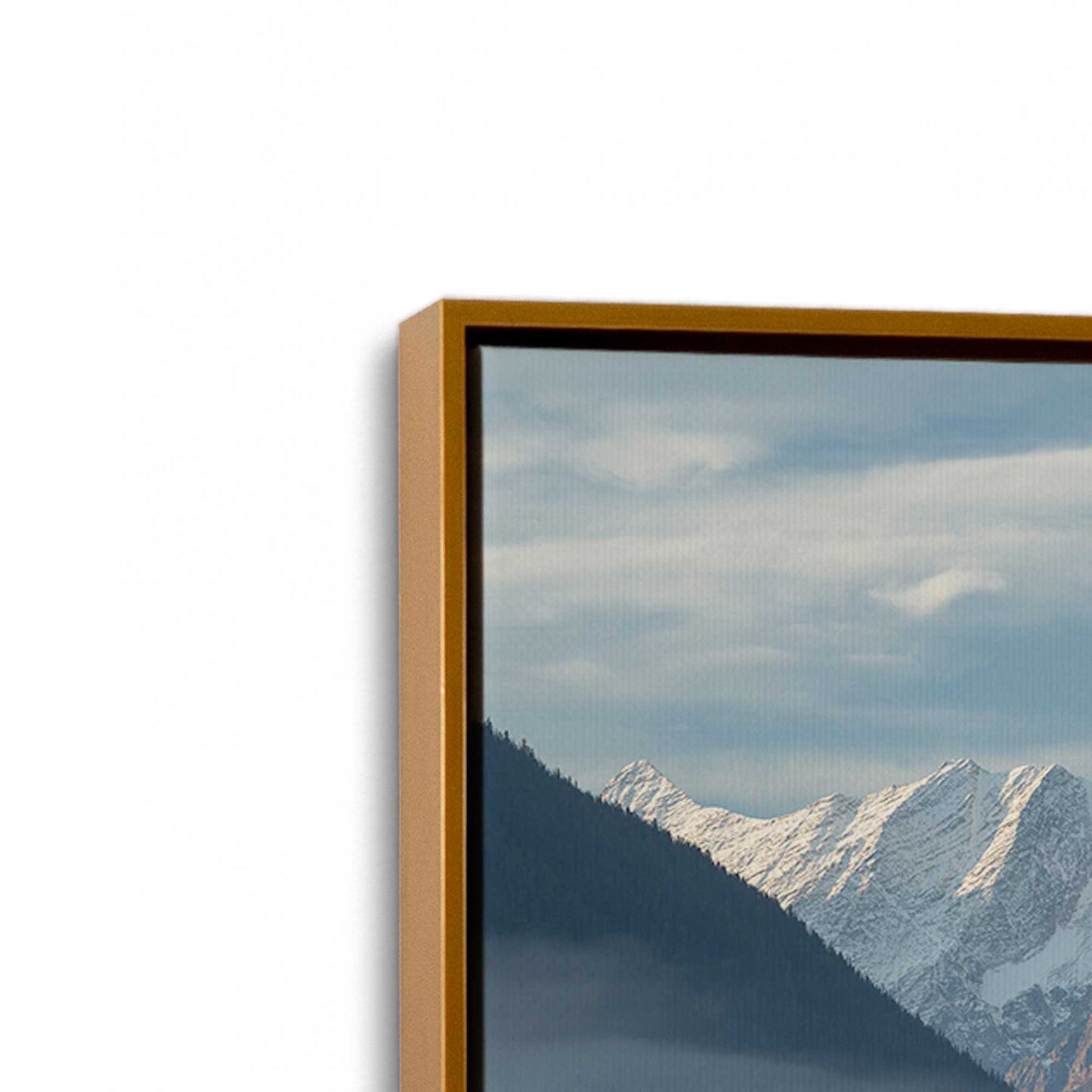[Color:Polished Gold], Picture of art in a Polished Gold frame at an angle