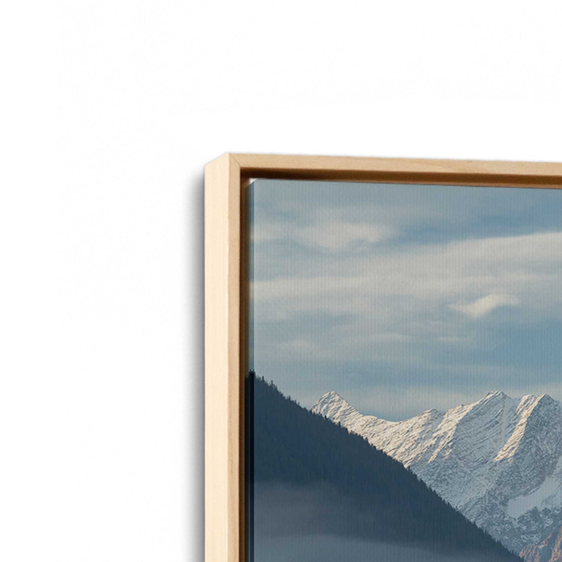 [Color:American Maple], Picture of art in a American Maple frame at an angle