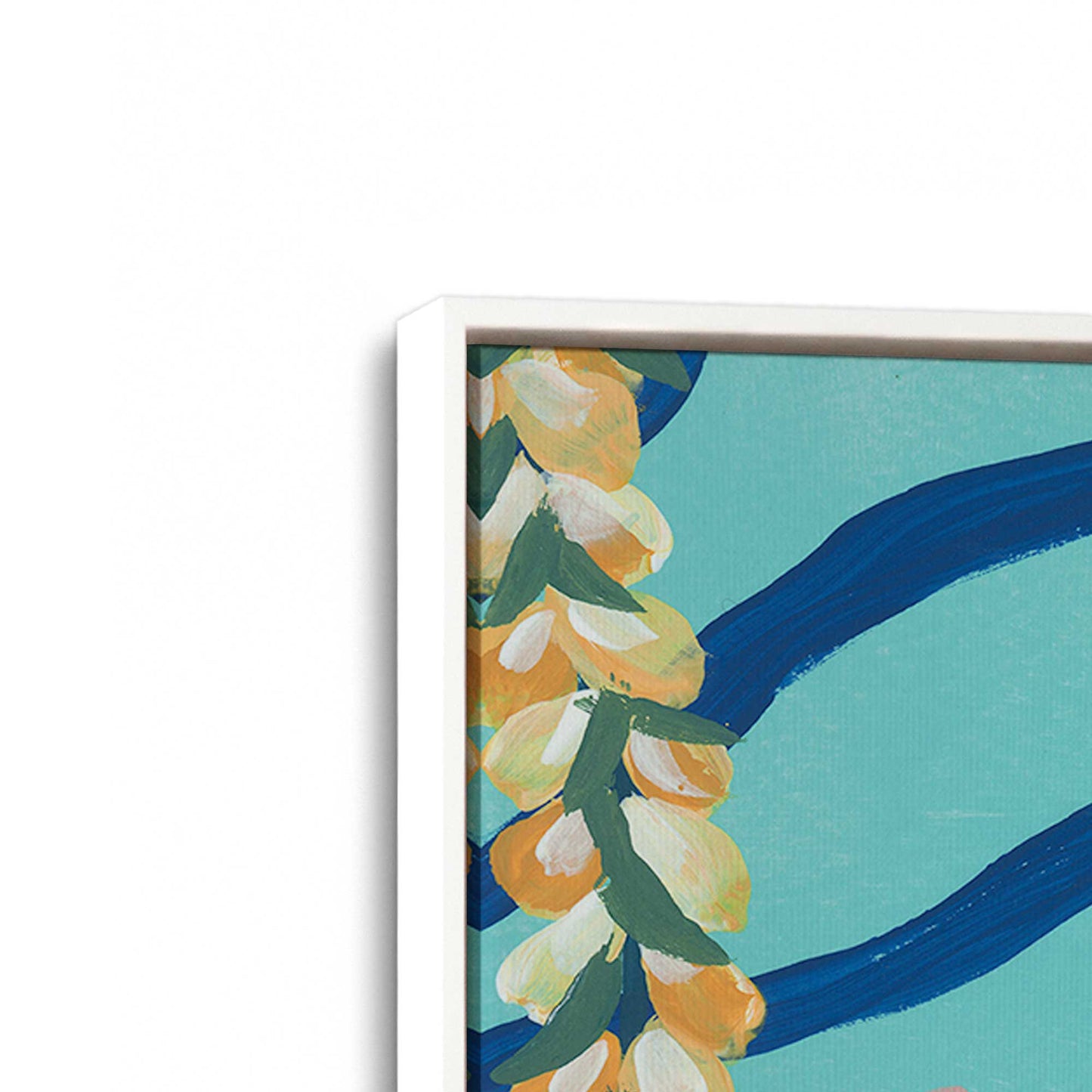 [Color:Opaque White], Picture of art in a White frame at an angle