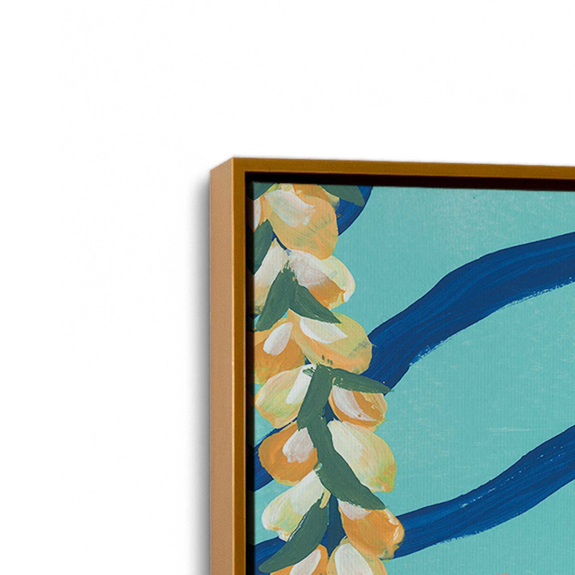 [Color:Polished Gold], Picture of art in a Polished Gold frame at an angle