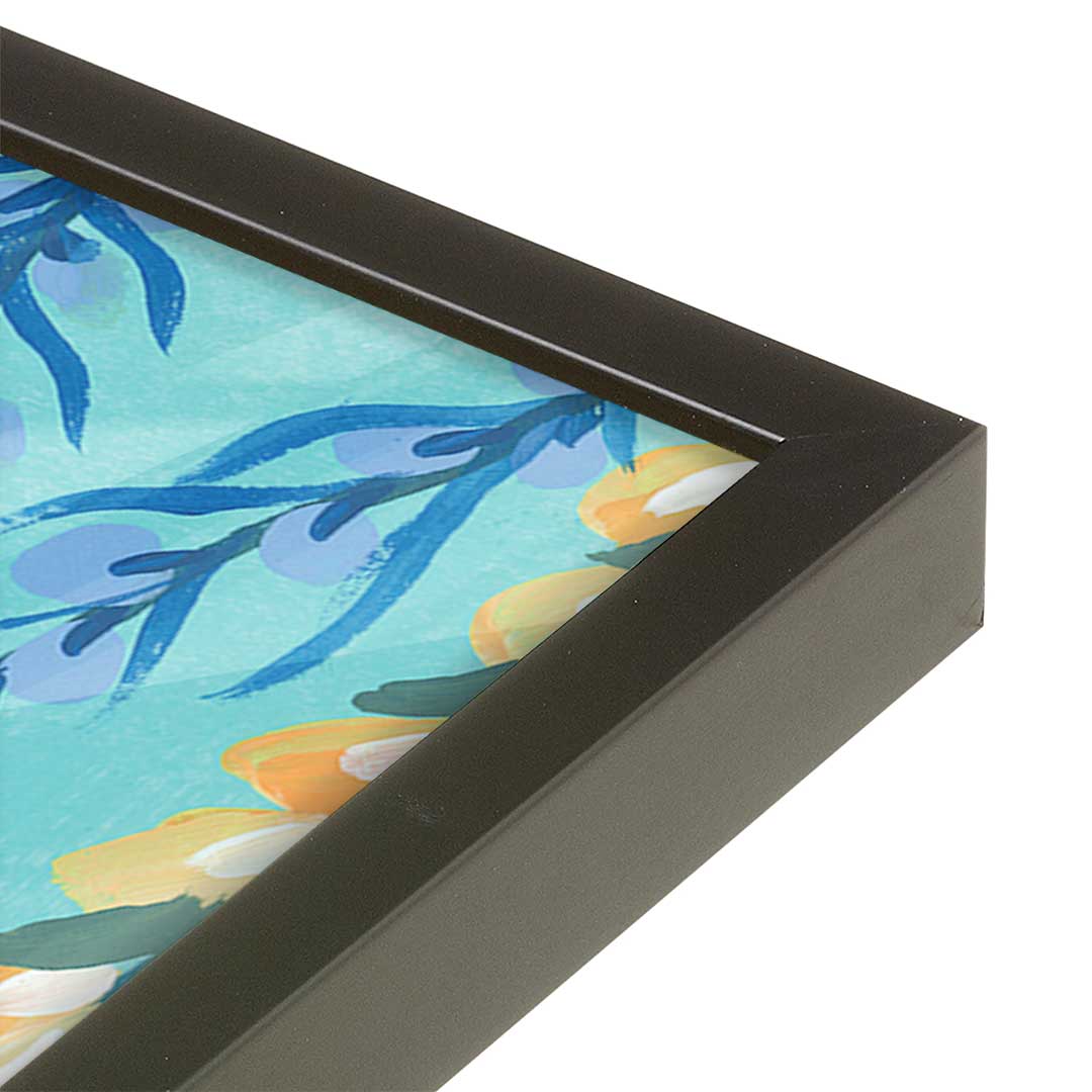 [Color:Satin Black], Picture of art in a Satin Black frame at an angle
