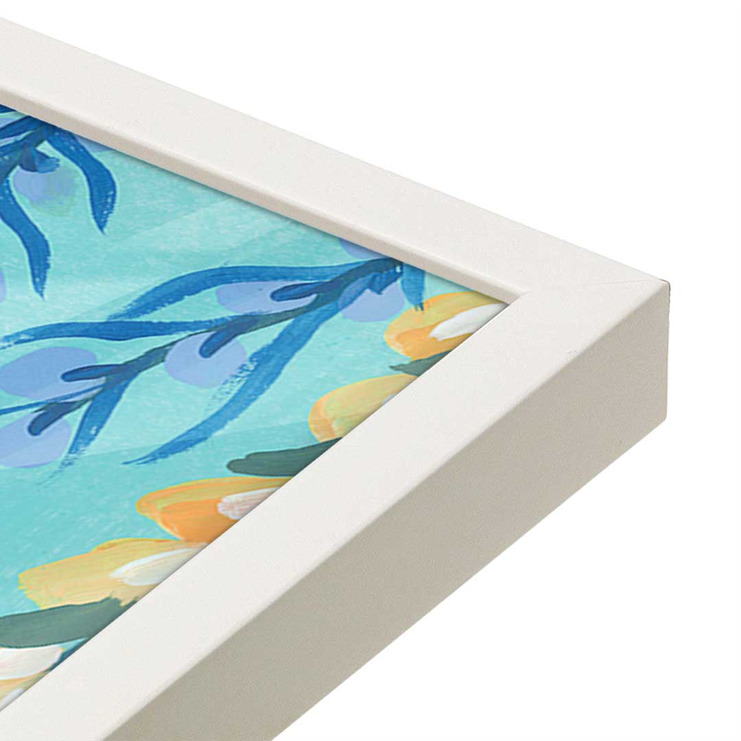 [Color:Opaque White], Picture of art in a Opaque White frame at an angle