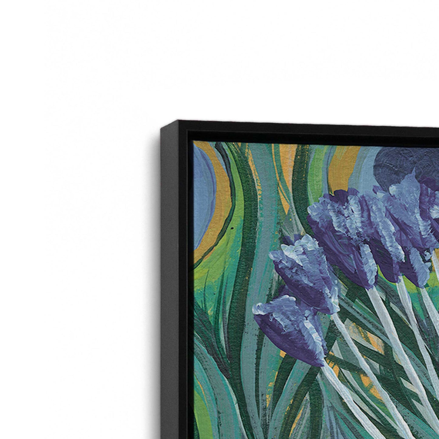 [Color:Satin Black], Picture of art in a Satin Black frame at an angle