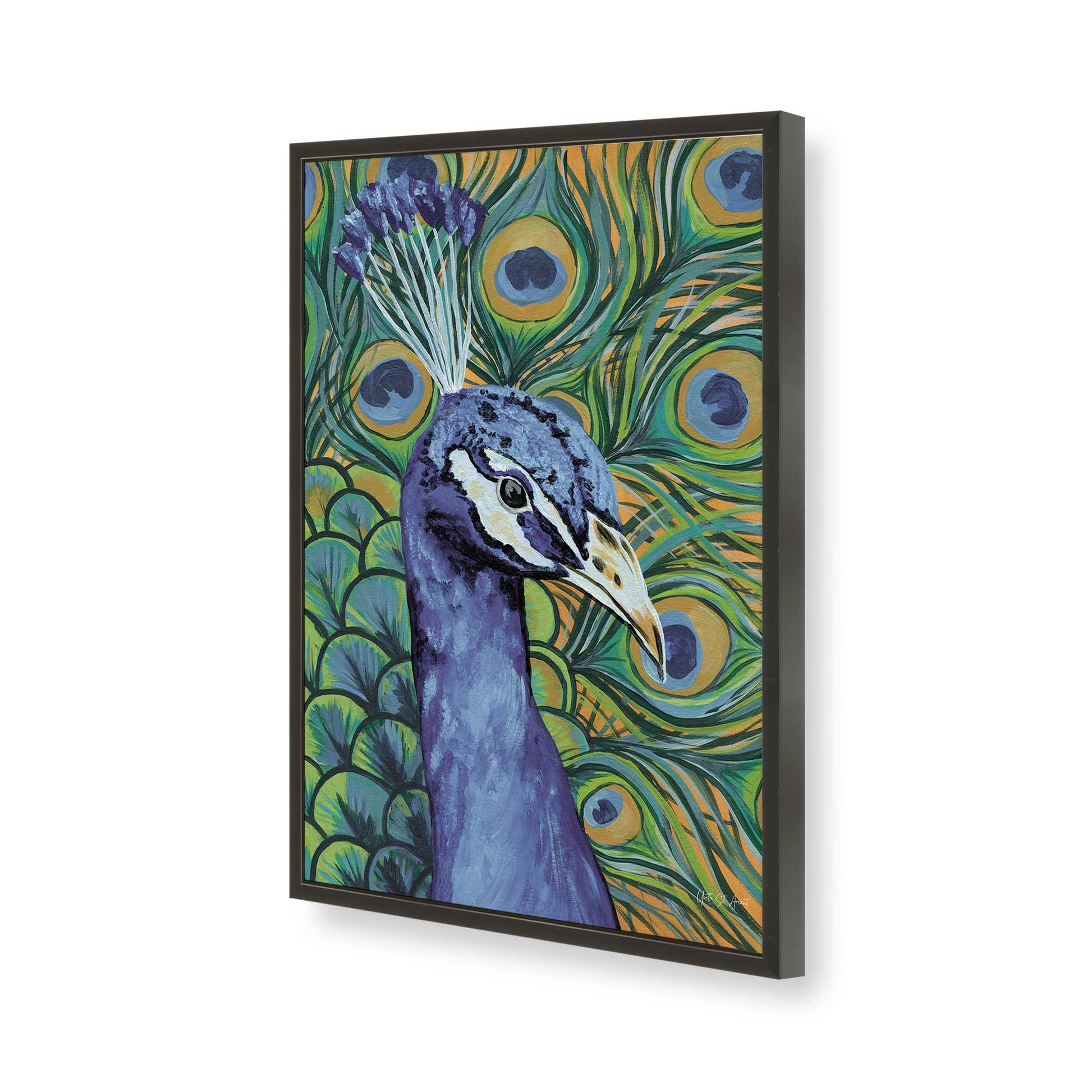 [Color:Satin Black], Picture of art in a Satin Black frame of the corner