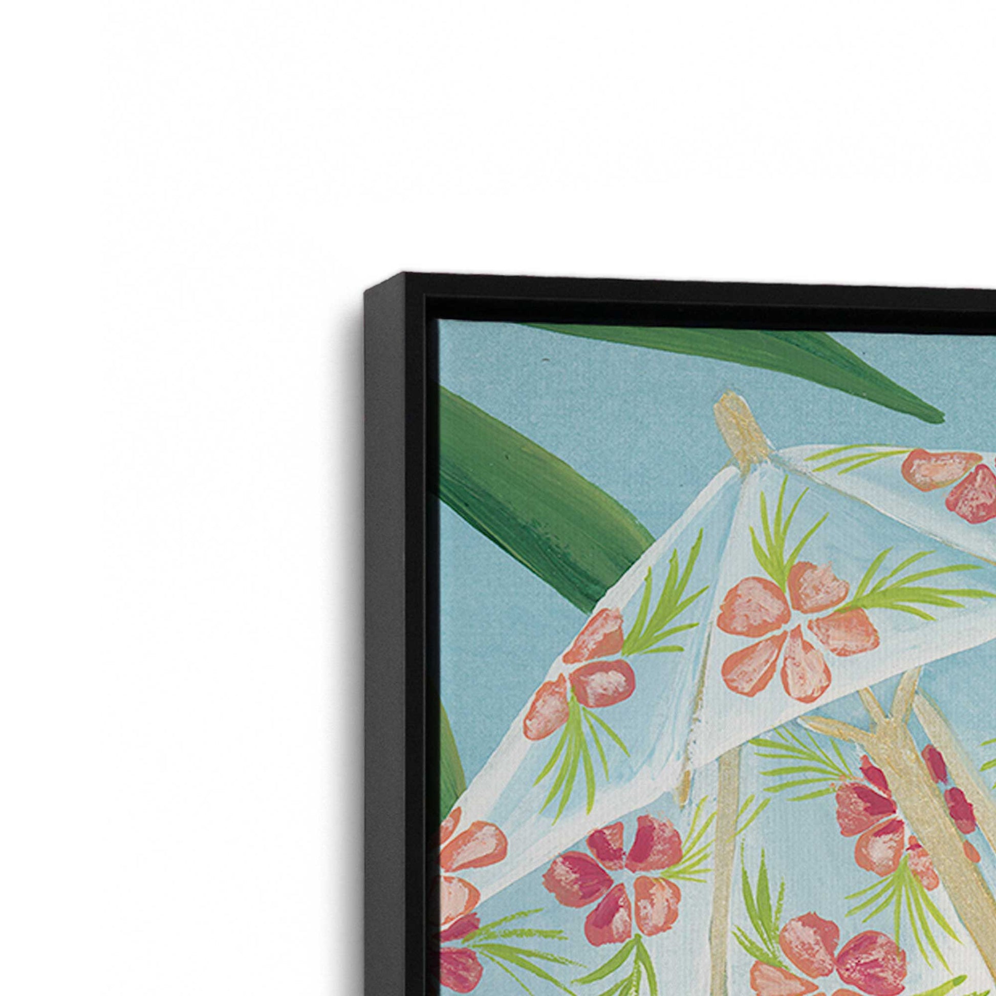 [Color:Satin Black], Picture of art in a Satin Black frame at an angle