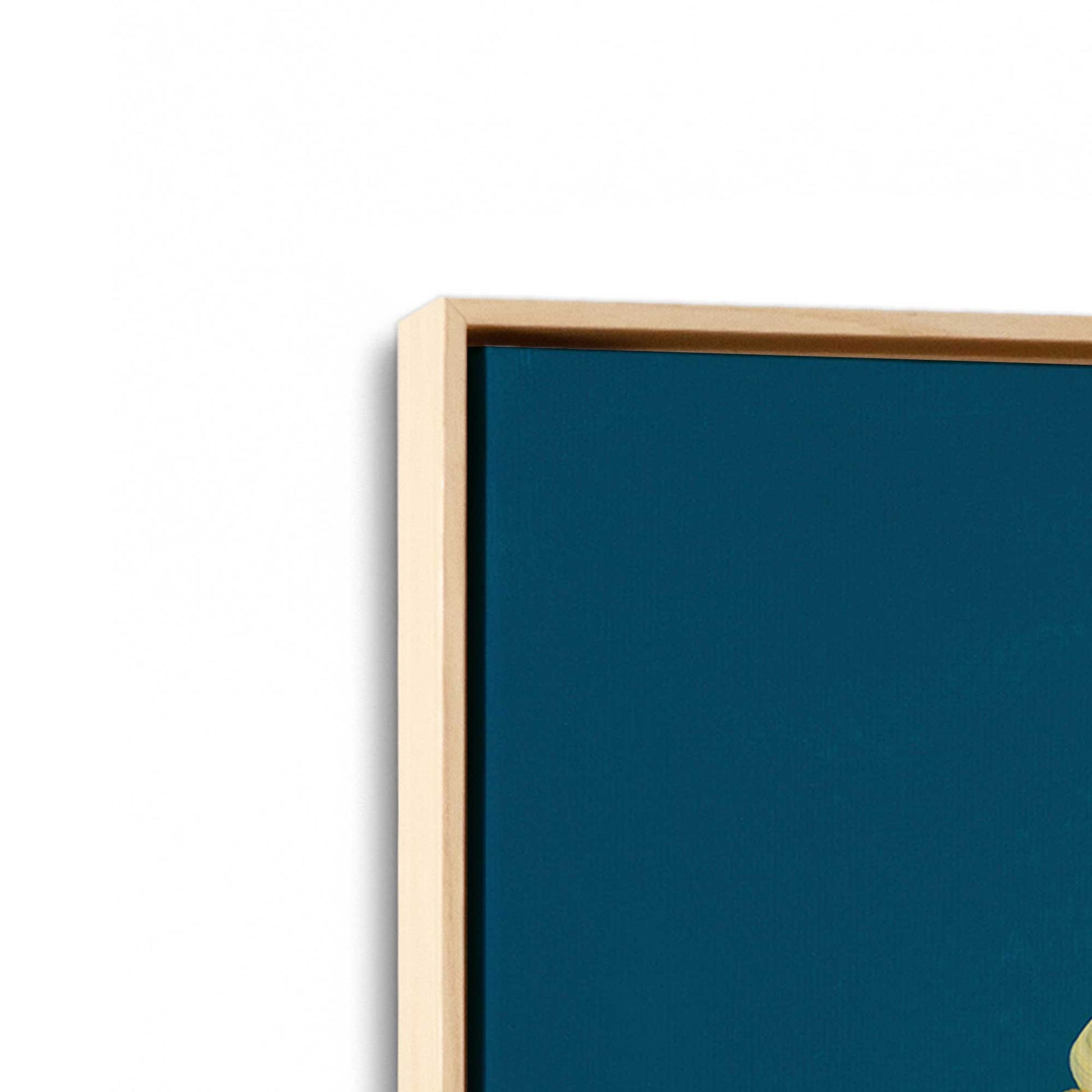 [Color:American Maple], Picture of art in a American Maple frame at an angle