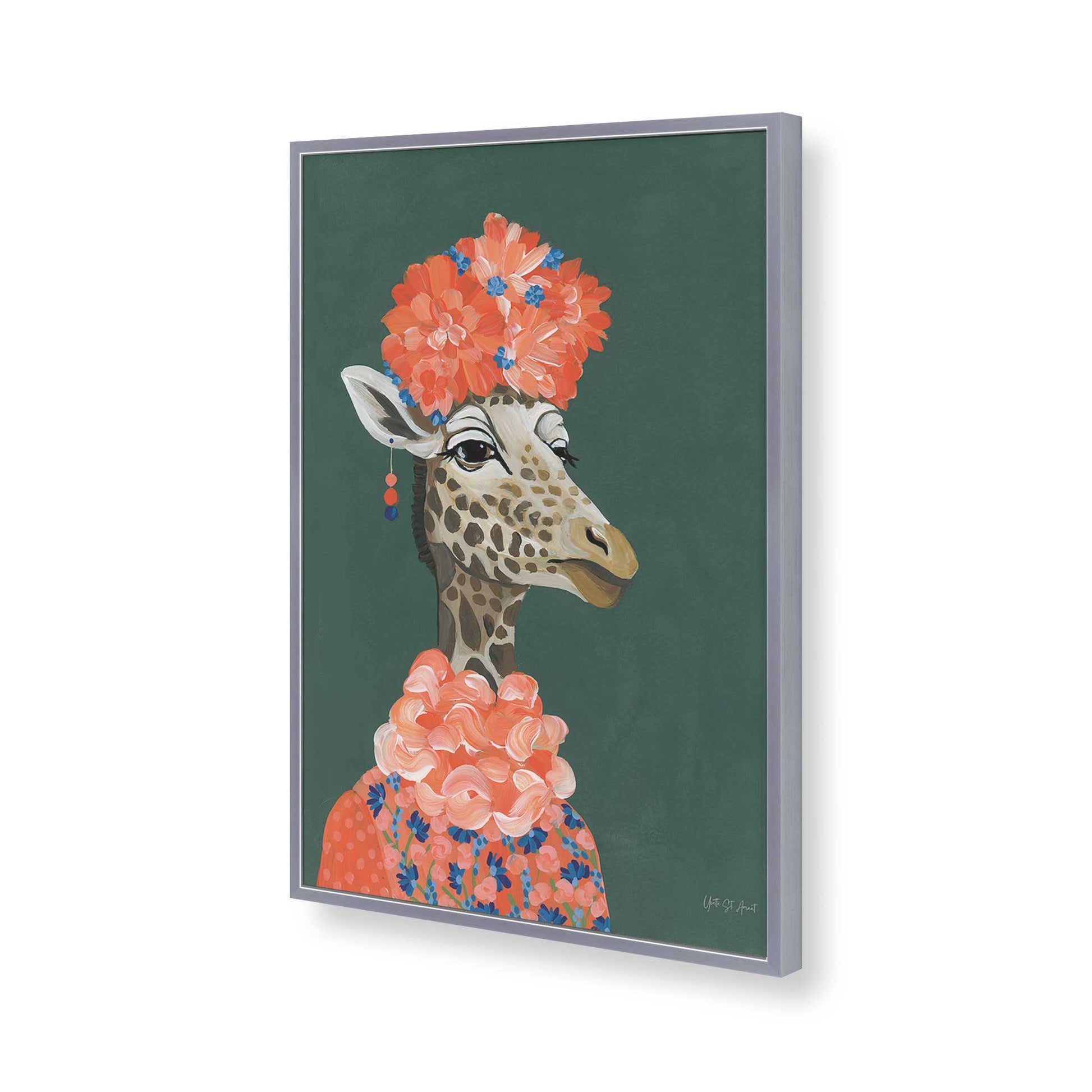 [Color:Polished Chrome], Picture of art in a Polished Chrome frame of the corner