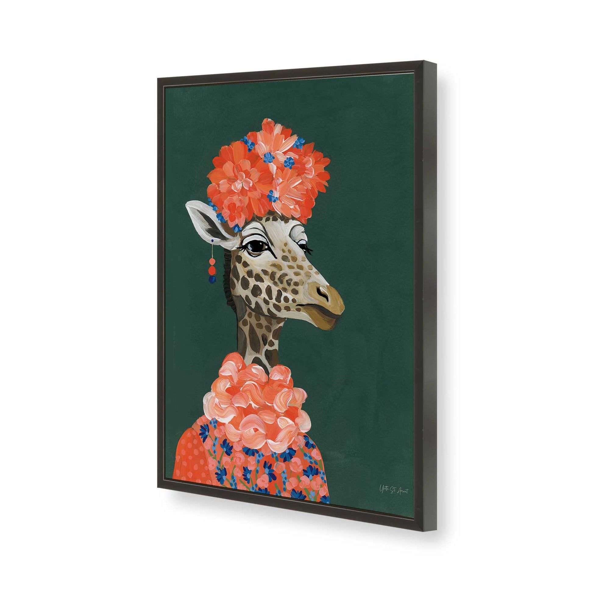 [Color:Satin Black], Picture of art in a Satin Black frame of the corner