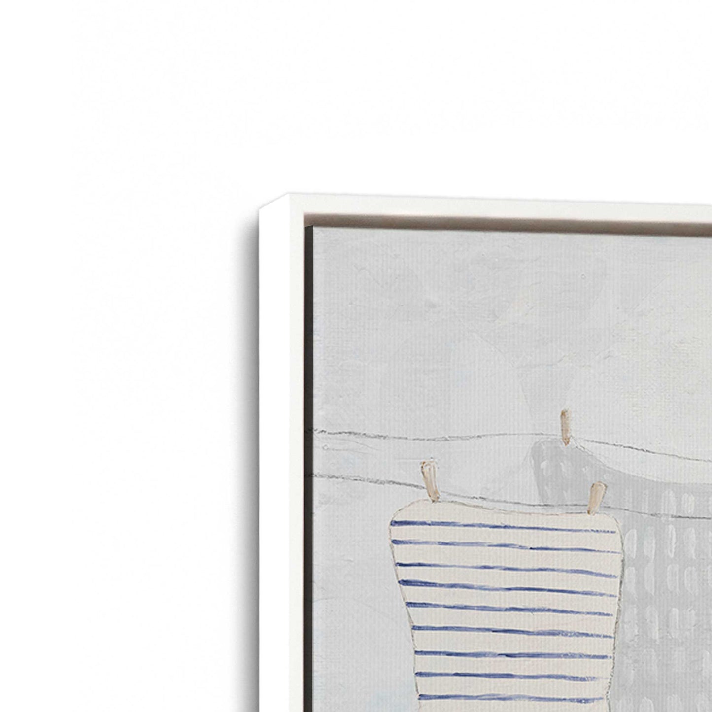 [Color:Opaque White], Picture of art in a White frame at an angle