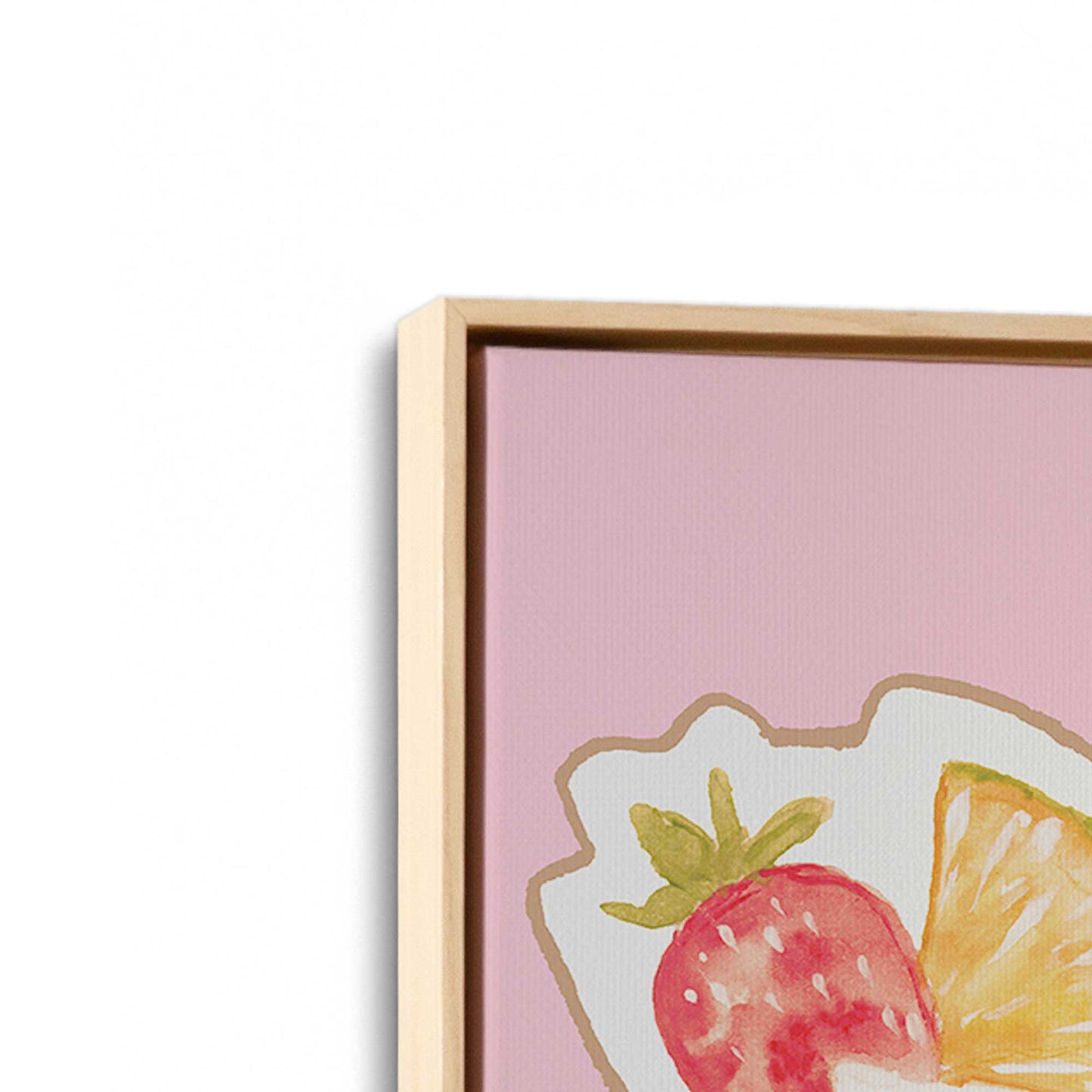 [Color:American Maple], Picture of art in a American Maple frame at an angle