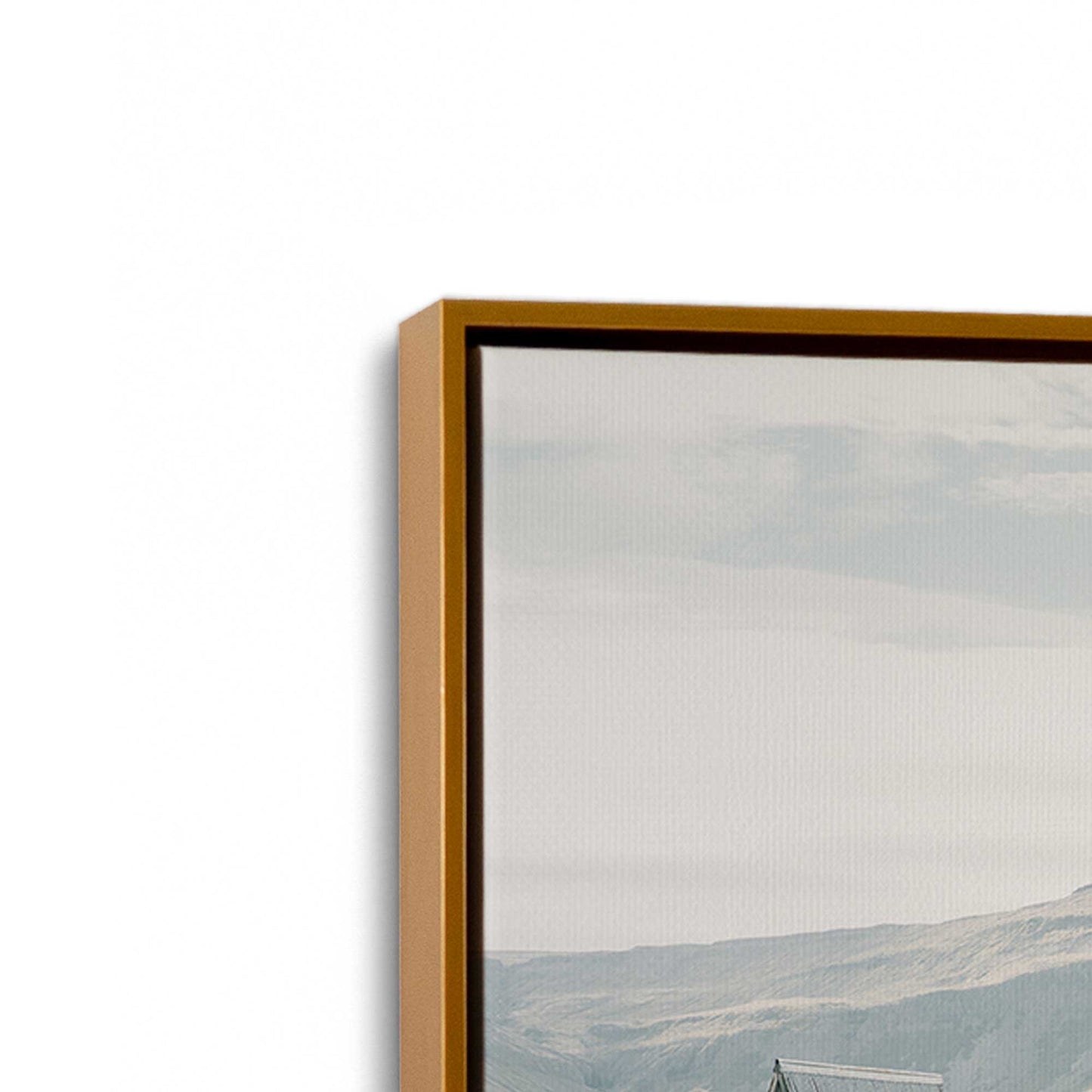 [Color:Polished Gold], Picture of art in a Polished Gold frame at an angle