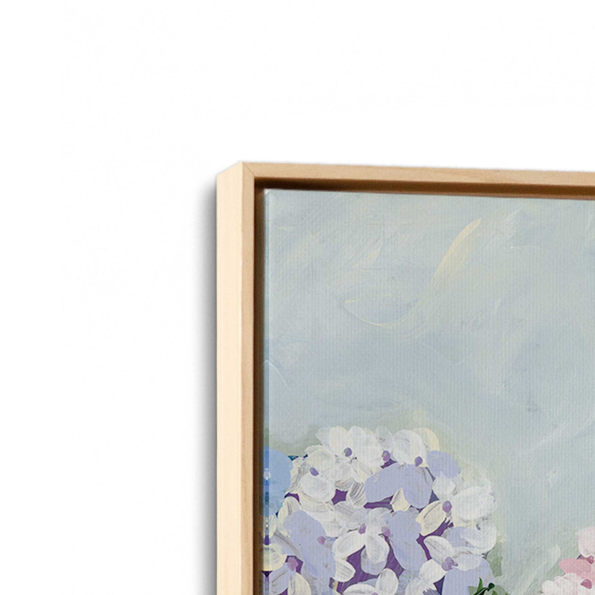 [Color:American Maple], Picture of art in a American Maple frame at an angle