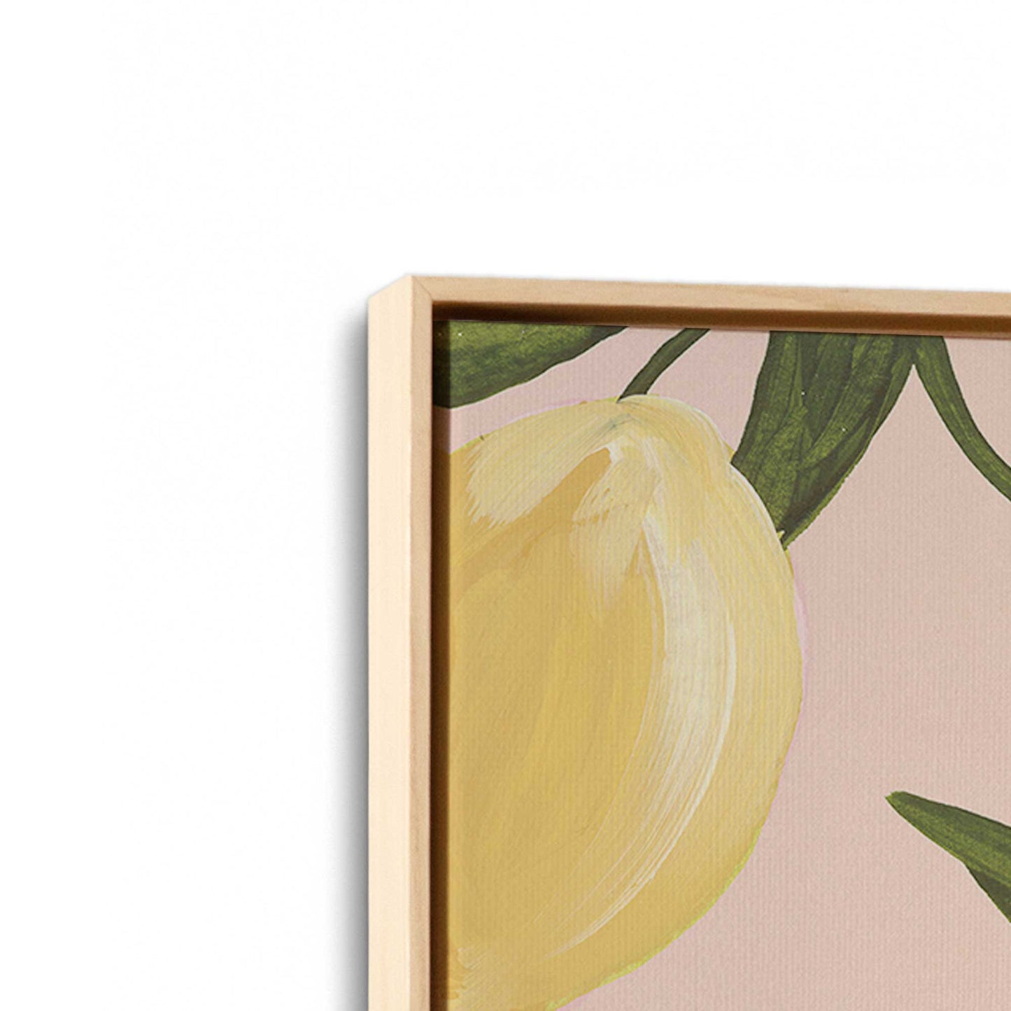 [Color:American Maple], Picture of art in a American Maple frame at an angle