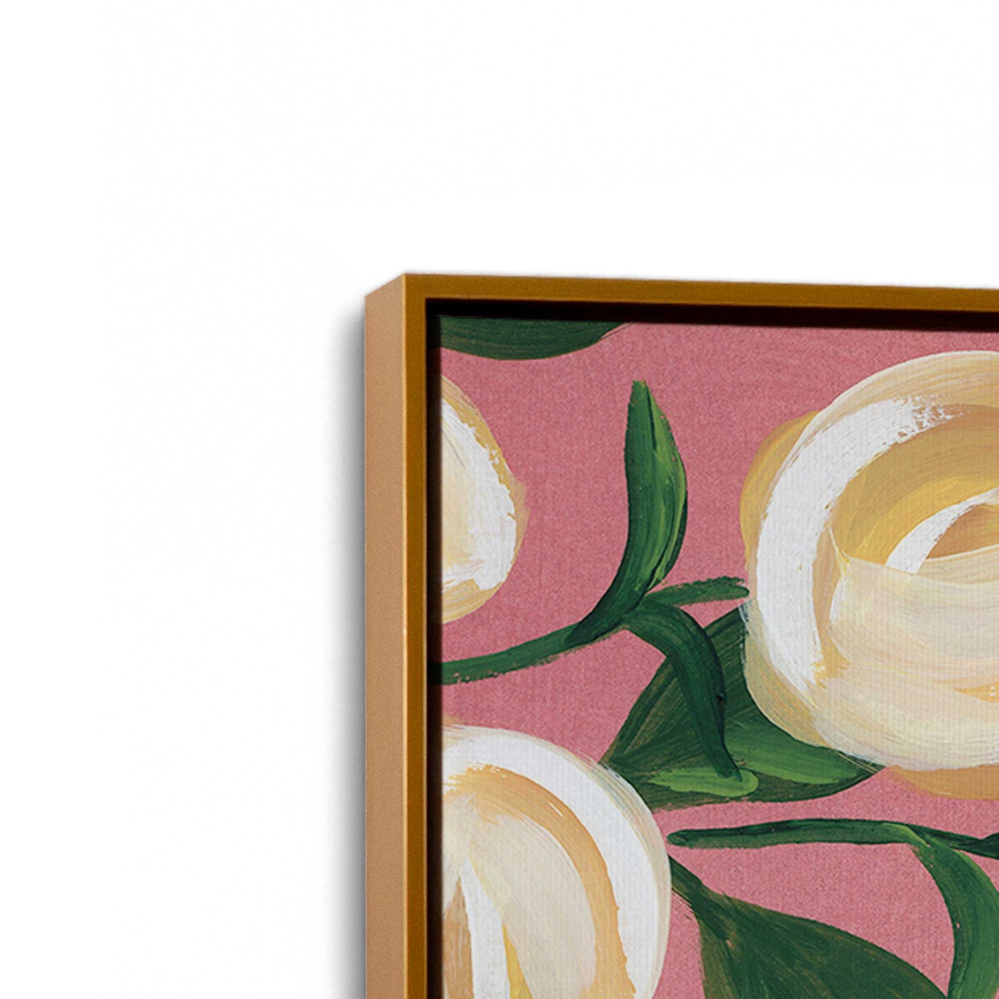 [Color:Polished Gold], Picture of art in a Polished Gold frame at an angle