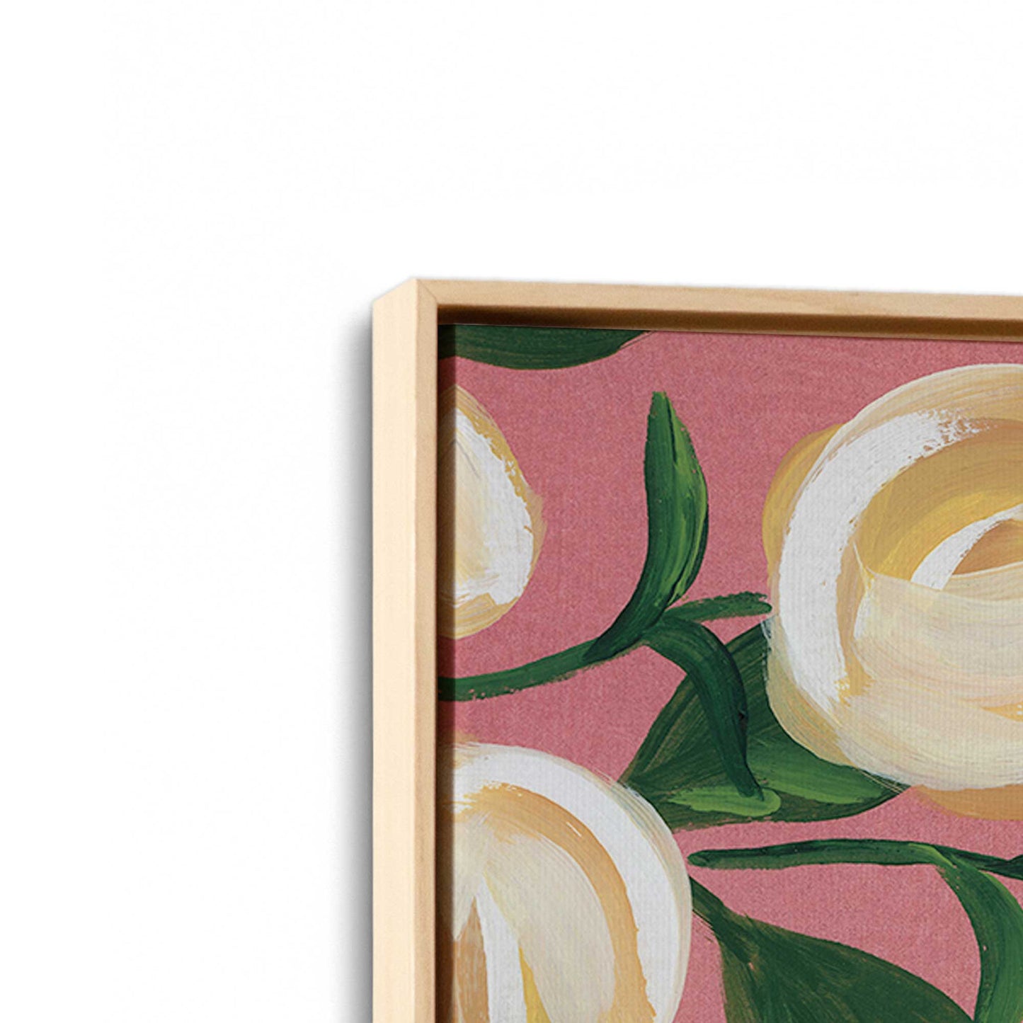 [Color:American Maple], Picture of art in a American Maple frame at an angle