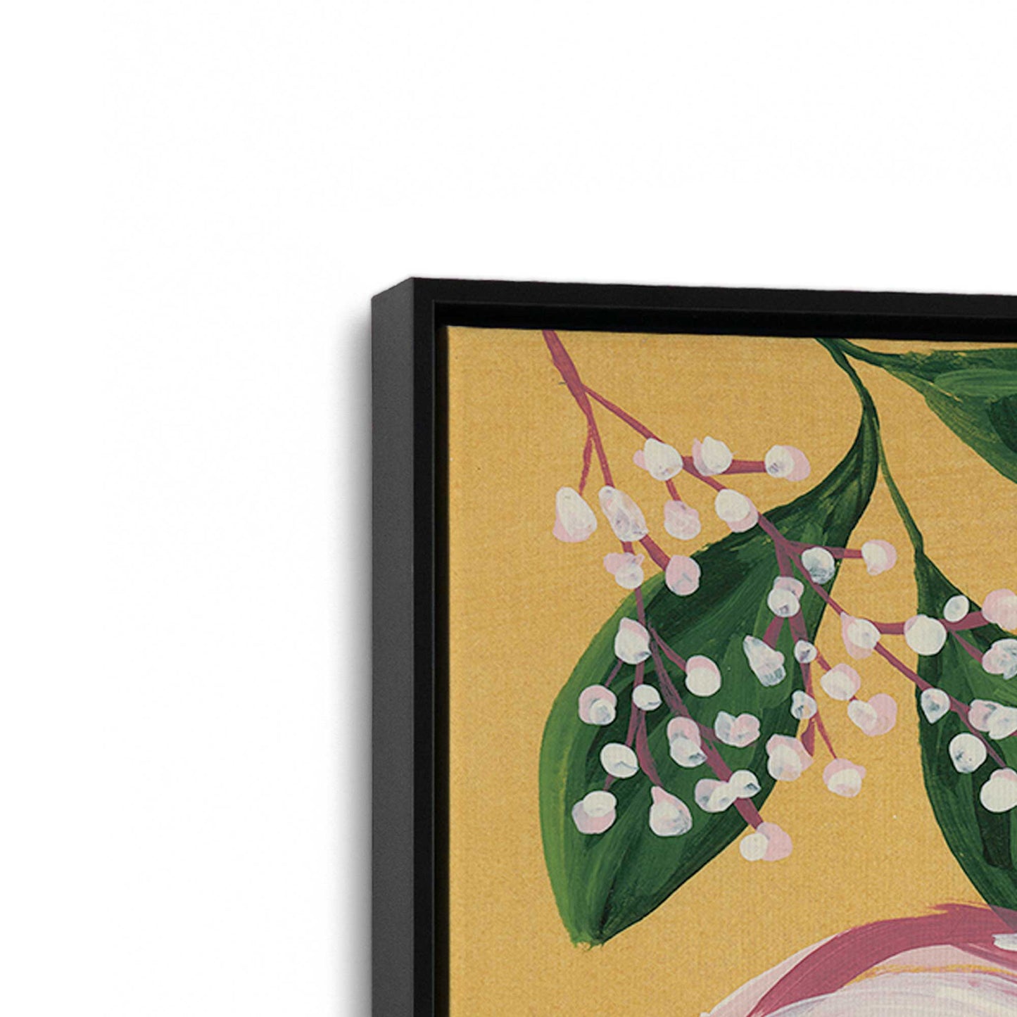 [Color:Satin Black], Picture of art in a Satin Black frame at an angle