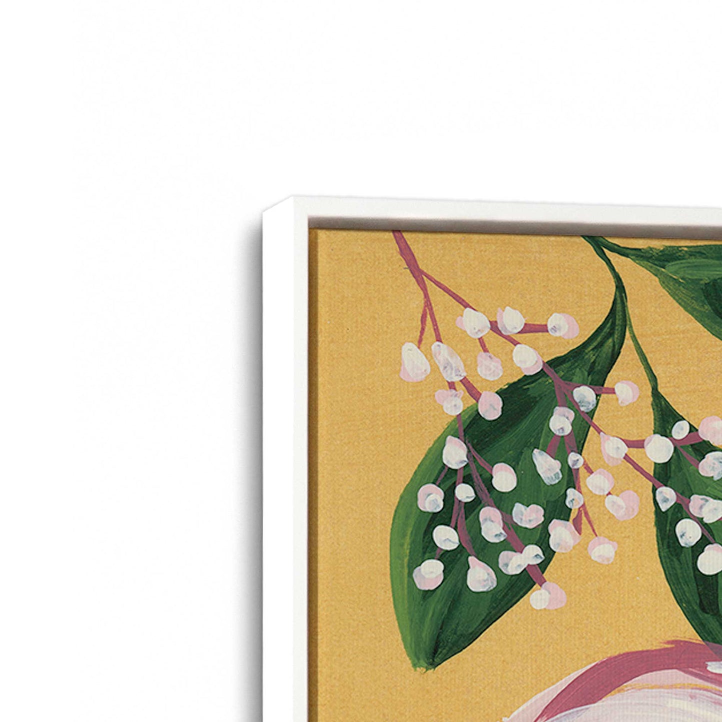 [Color:Opaque White], Picture of art in a White frame at an angle