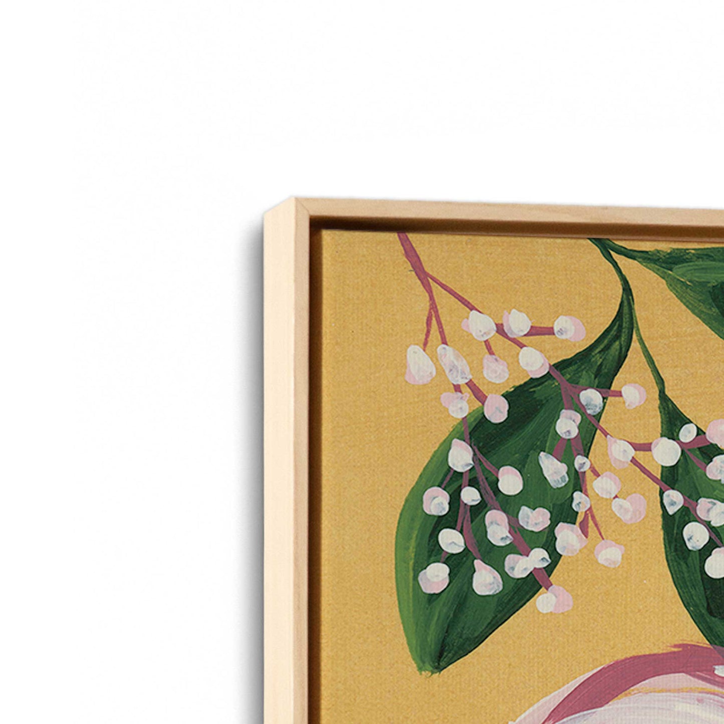 [Color:American Maple], Picture of art in a American Maple frame at an angle