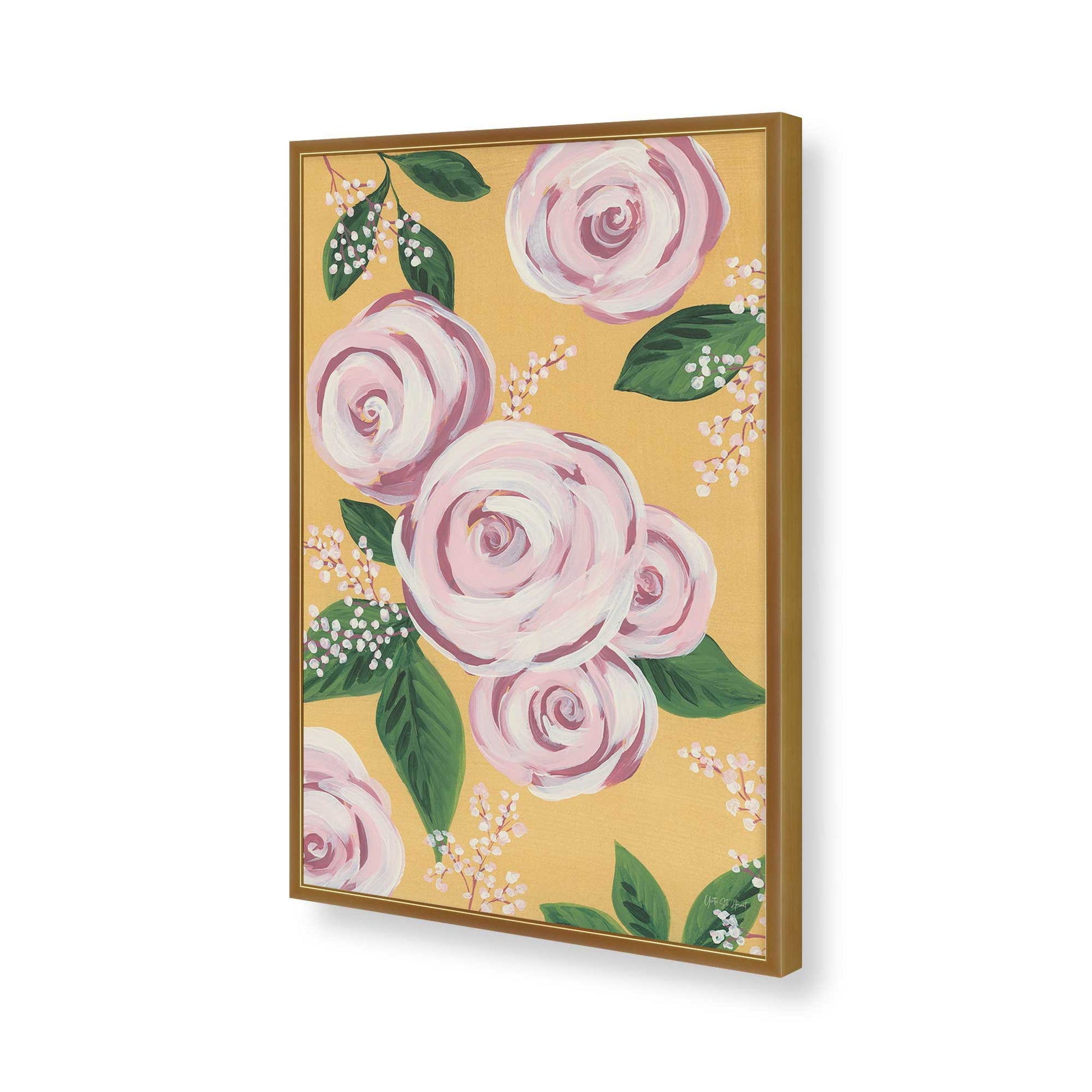 [Color:Polished Gold], Picture of art in a Polished Gold frame of the corner