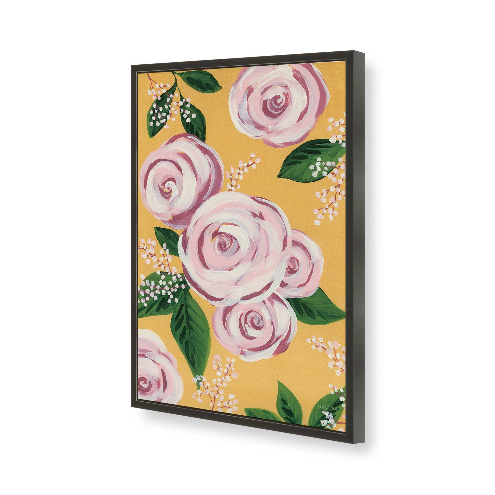 [Color:Satin Black], Picture of art in a Satin Black frame of the corner