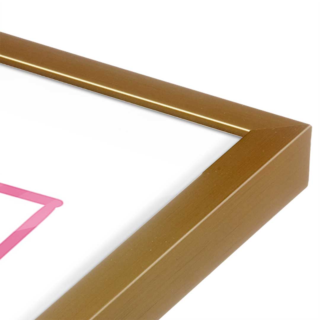 [Color:Polished Gold], Picture of art in a Polished Gold frame at an angle
