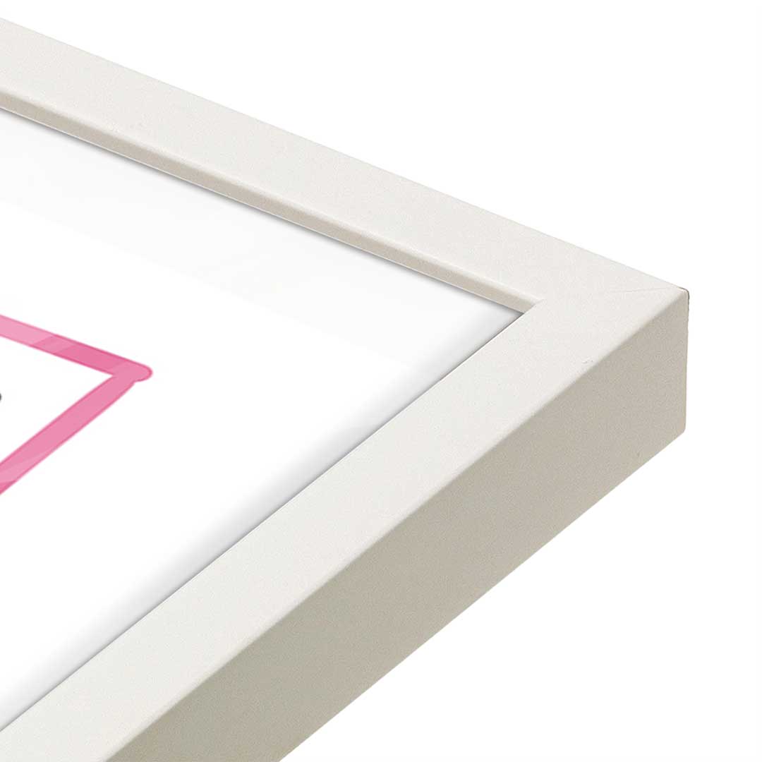 [Color:Opaque White], Picture of art in a Opaque White frame at an angle