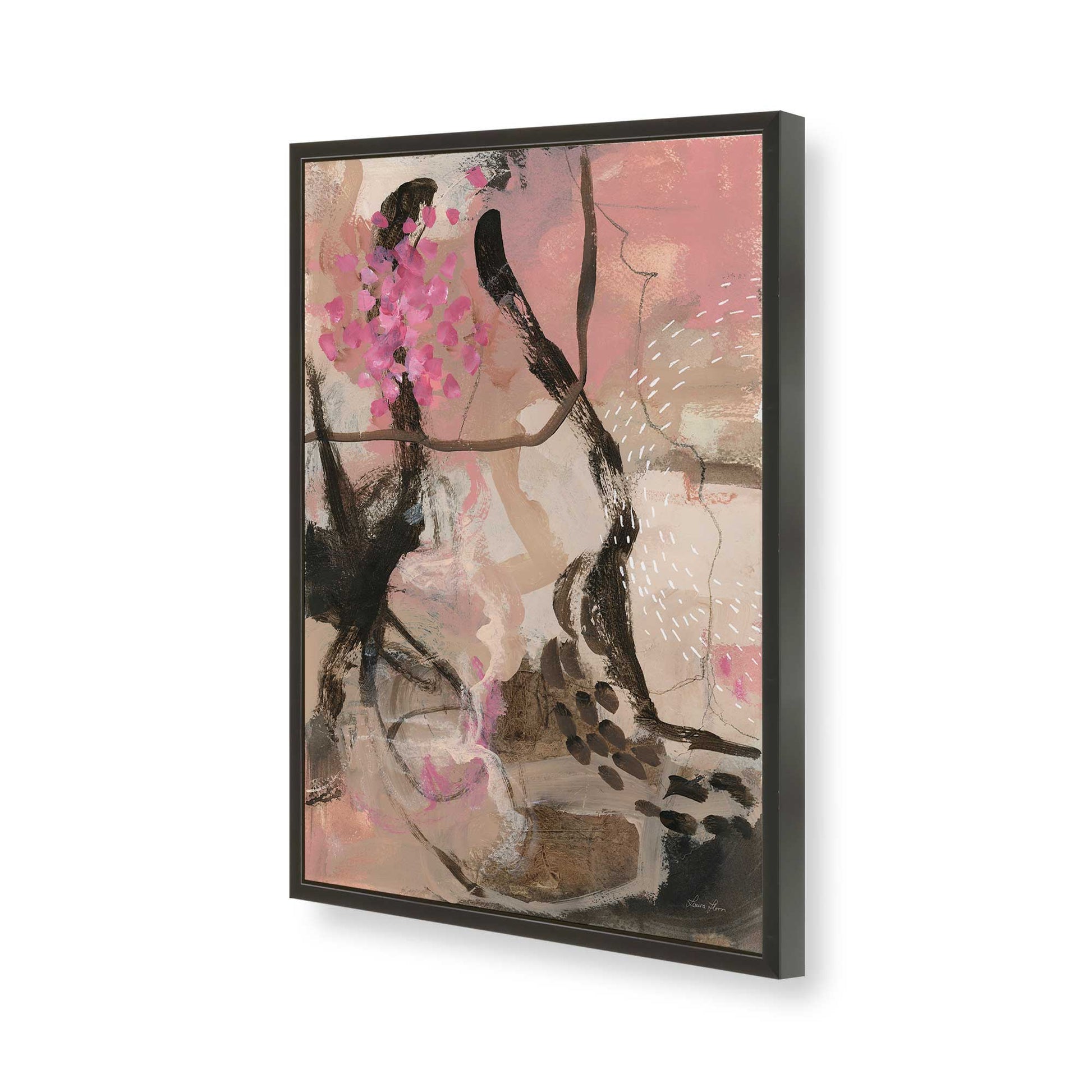 [Color:Satin Black], Picture of art in a Satin Black frame of the corner