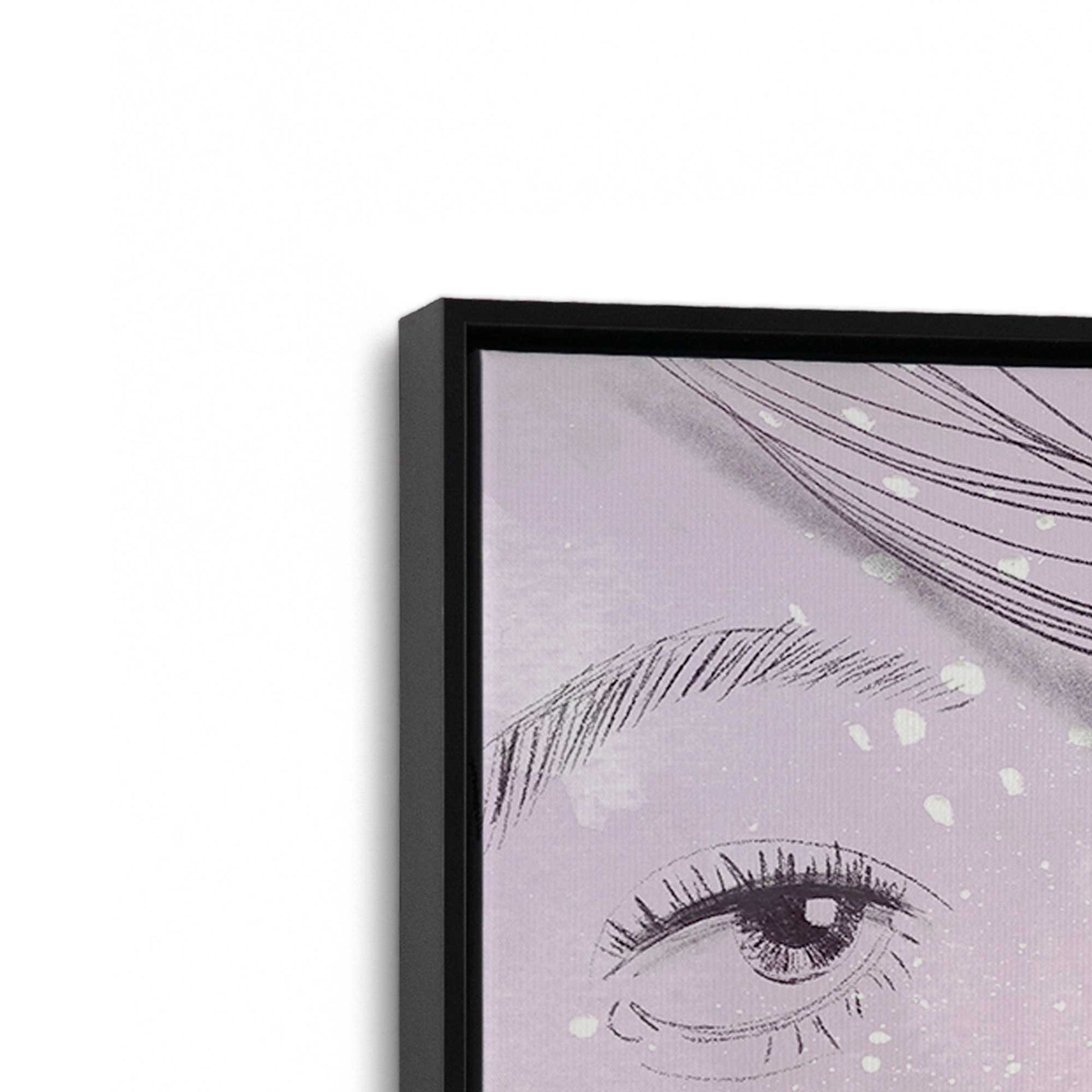 [Color:Satin Black], Picture of art in a Satin Black frame at an angle