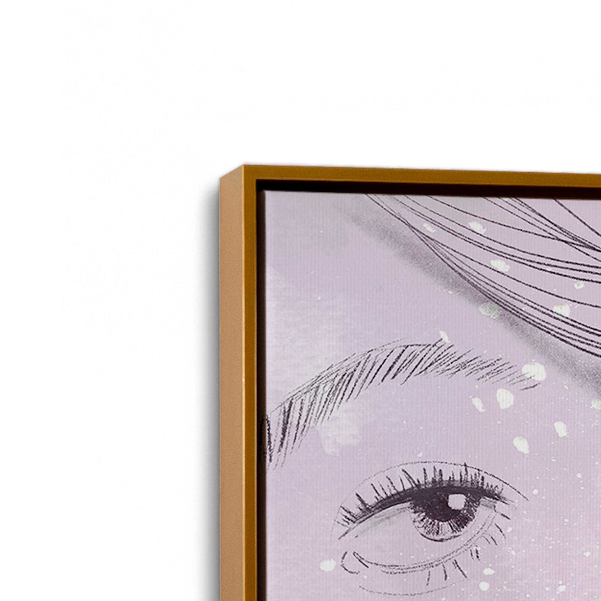 [Color:Polished Gold], Picture of art in a Polished Gold frame at an angle
