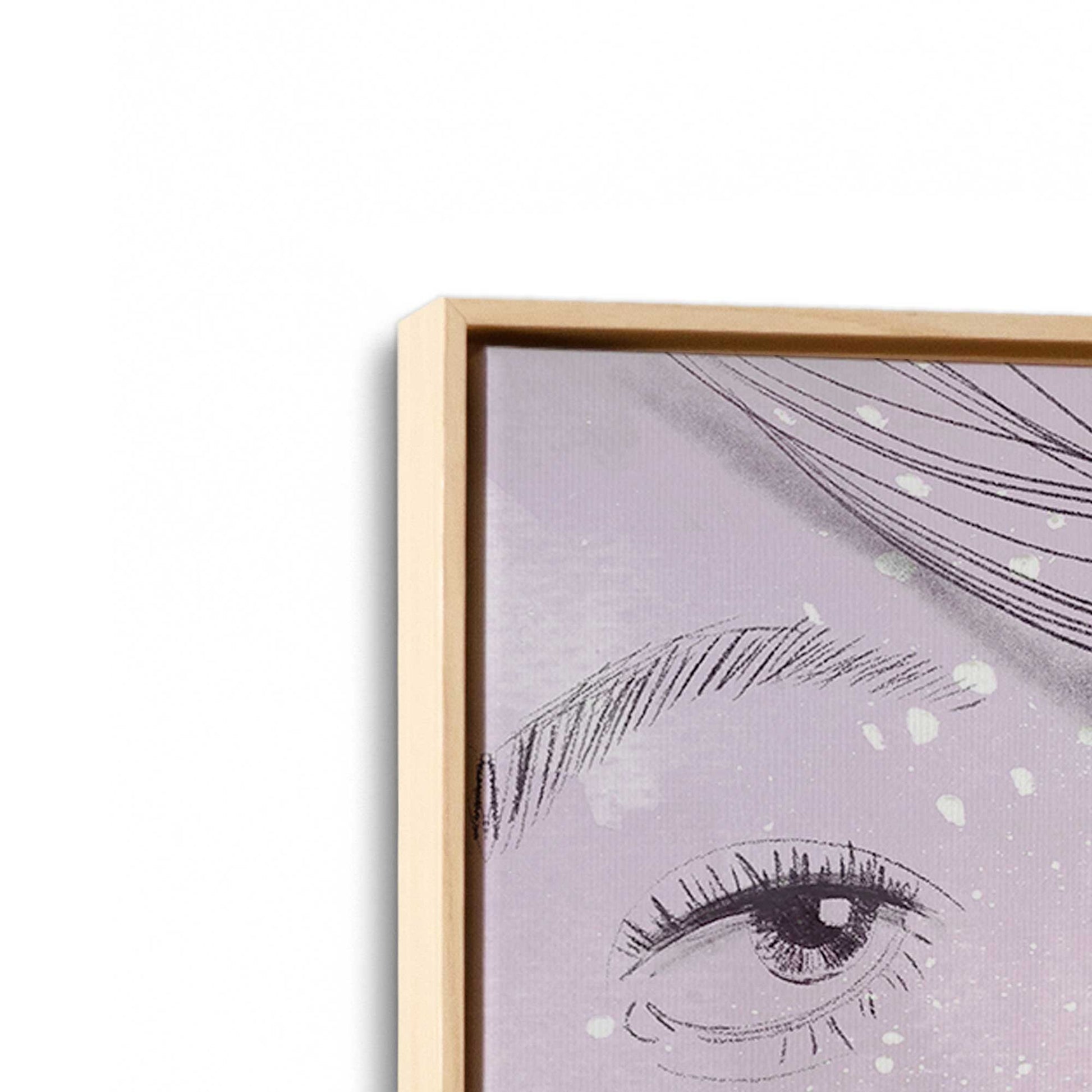 [Color:American Maple], Picture of art in a American Maple frame at an angle