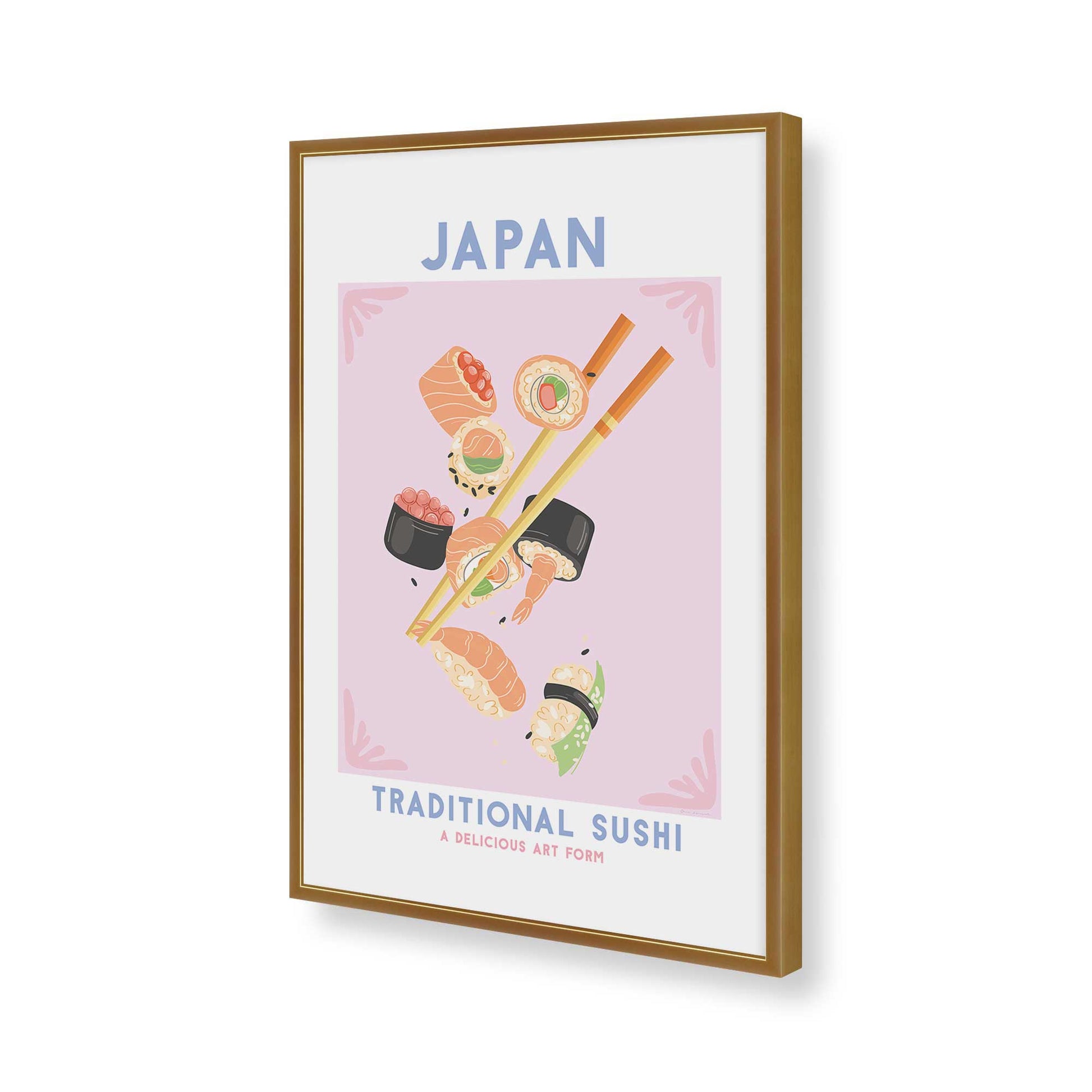 [Color:Polished Gold], Picture of art in a Polished Gold frame of the corner