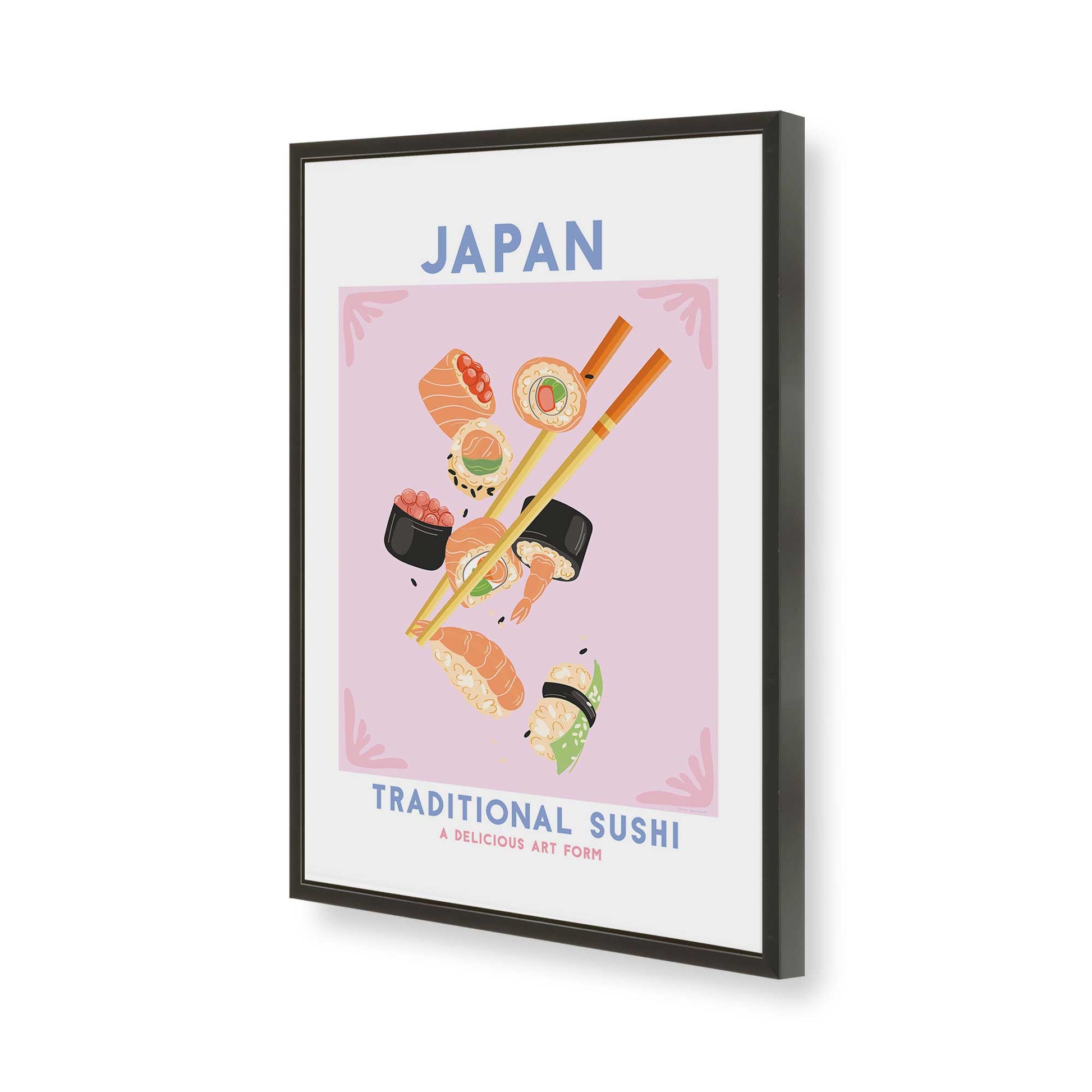[Color:Satin Black], Picture of art in a Satin Black frame of the corner