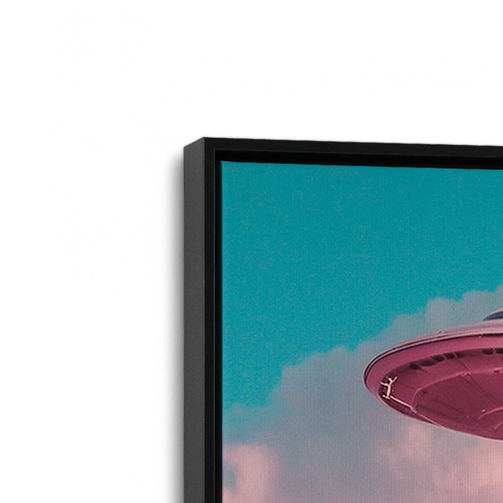[Color:Satin Black], Picture of art in a Satin Black frame at an angle
