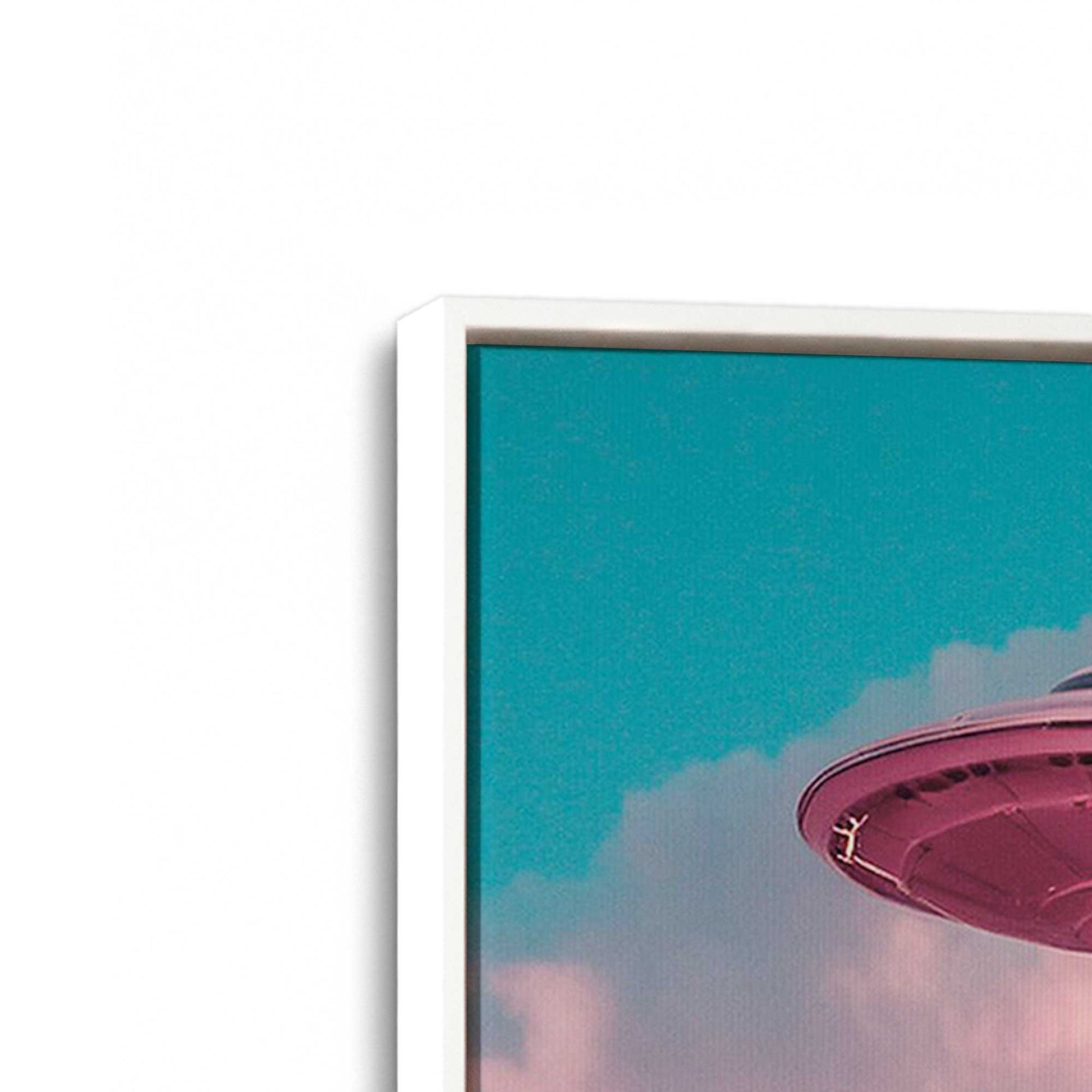 [Color:Opaque White], Picture of art in a White frame at an angle