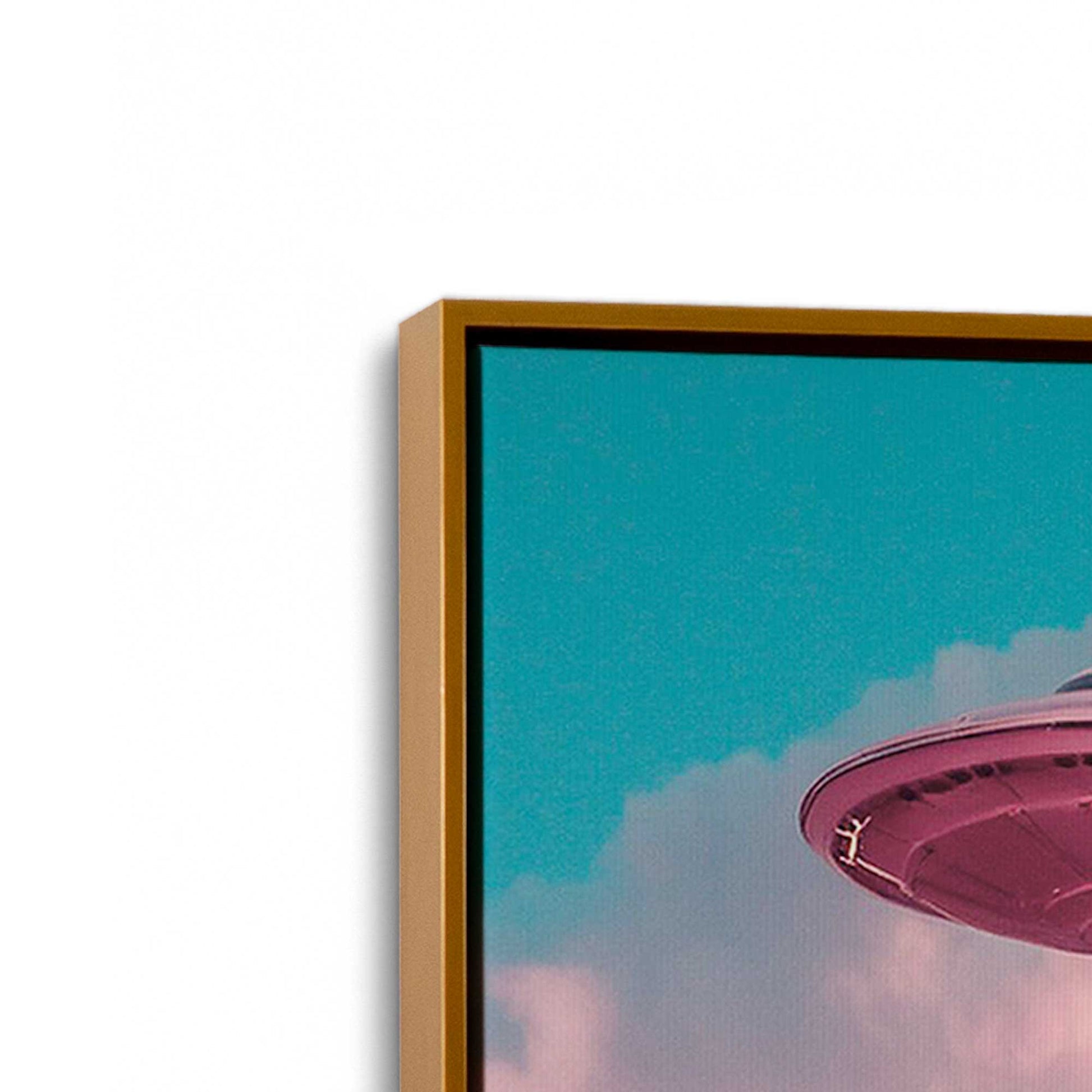 [Color:Polished Gold], Picture of art in a Polished Gold frame at an angle