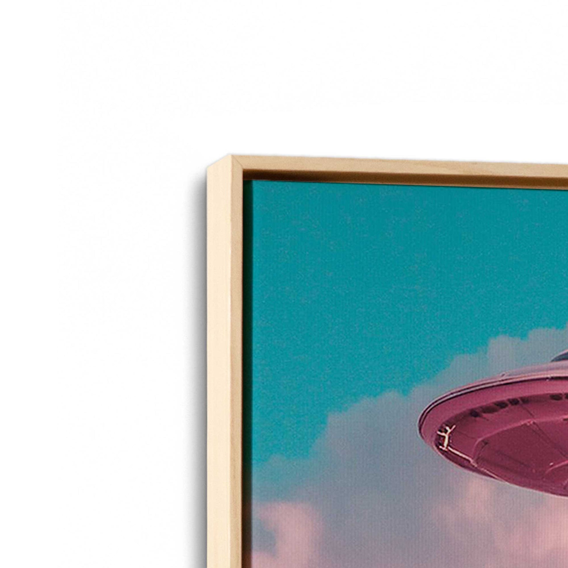[Color:American Maple], Picture of art in a American Maple frame at an angle