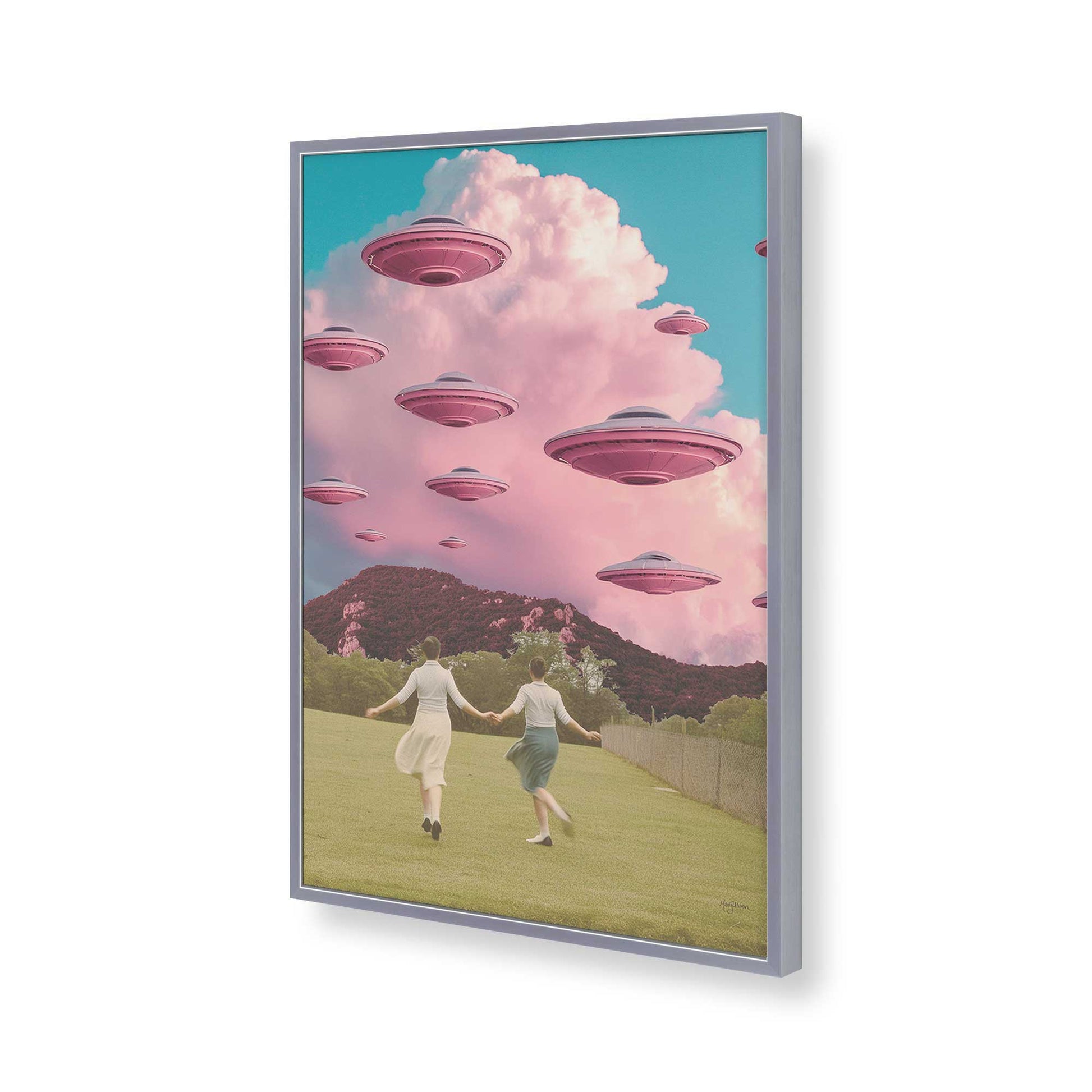 [Color:Polished Chrome], Picture of art in a Polished Chrome frame of the corner